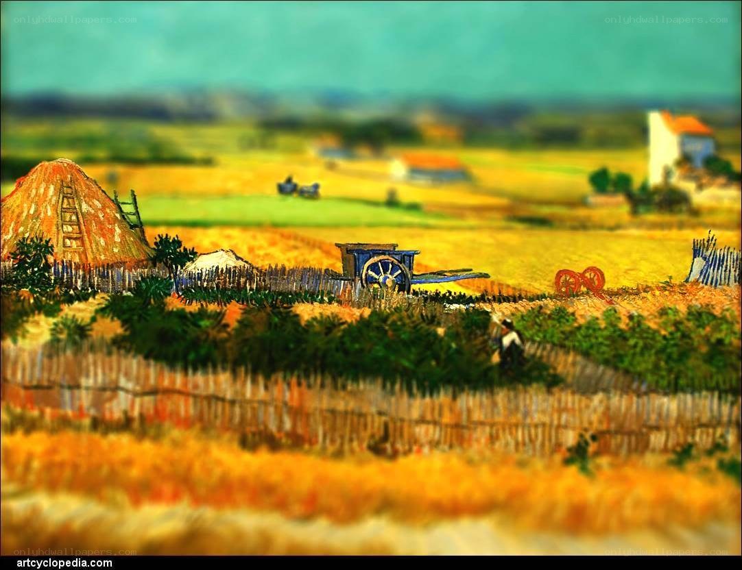Van Gogh-style rural landscape