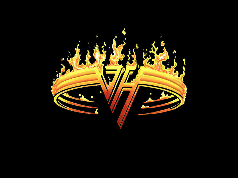 Van Halen logo with flames