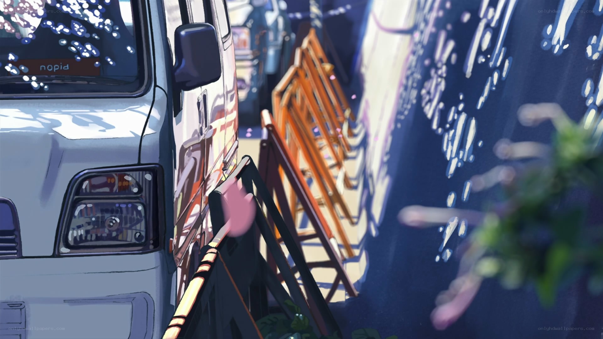 Van parked on a street