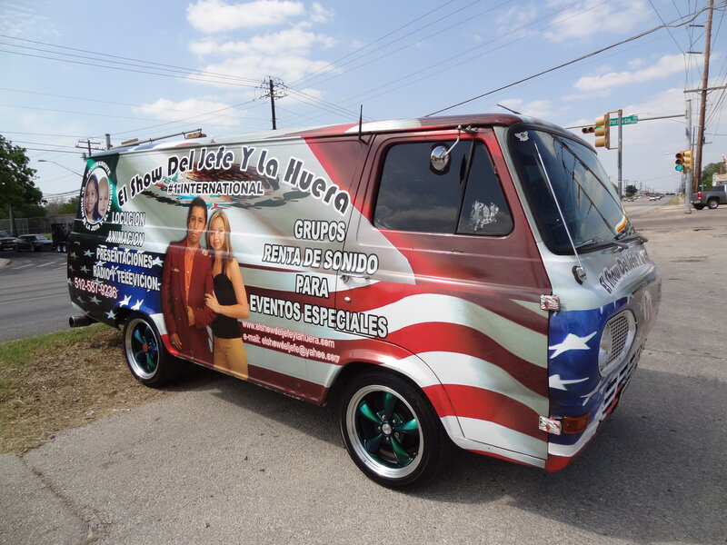 Van with Advertisement