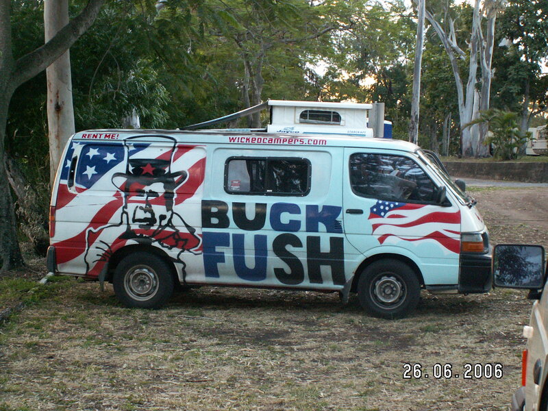 van with patriotic design