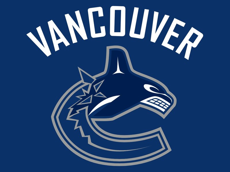 Vancouver Canucks Logo — Blue, Bold, Vector Art, Orca Whale