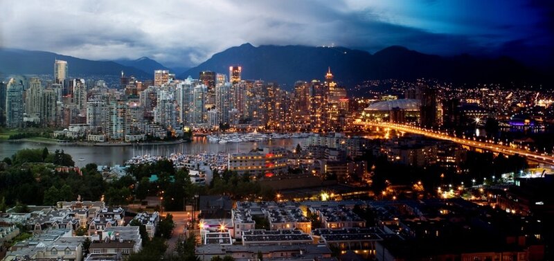 Vancouver City Skyline — Blue, Dramatic