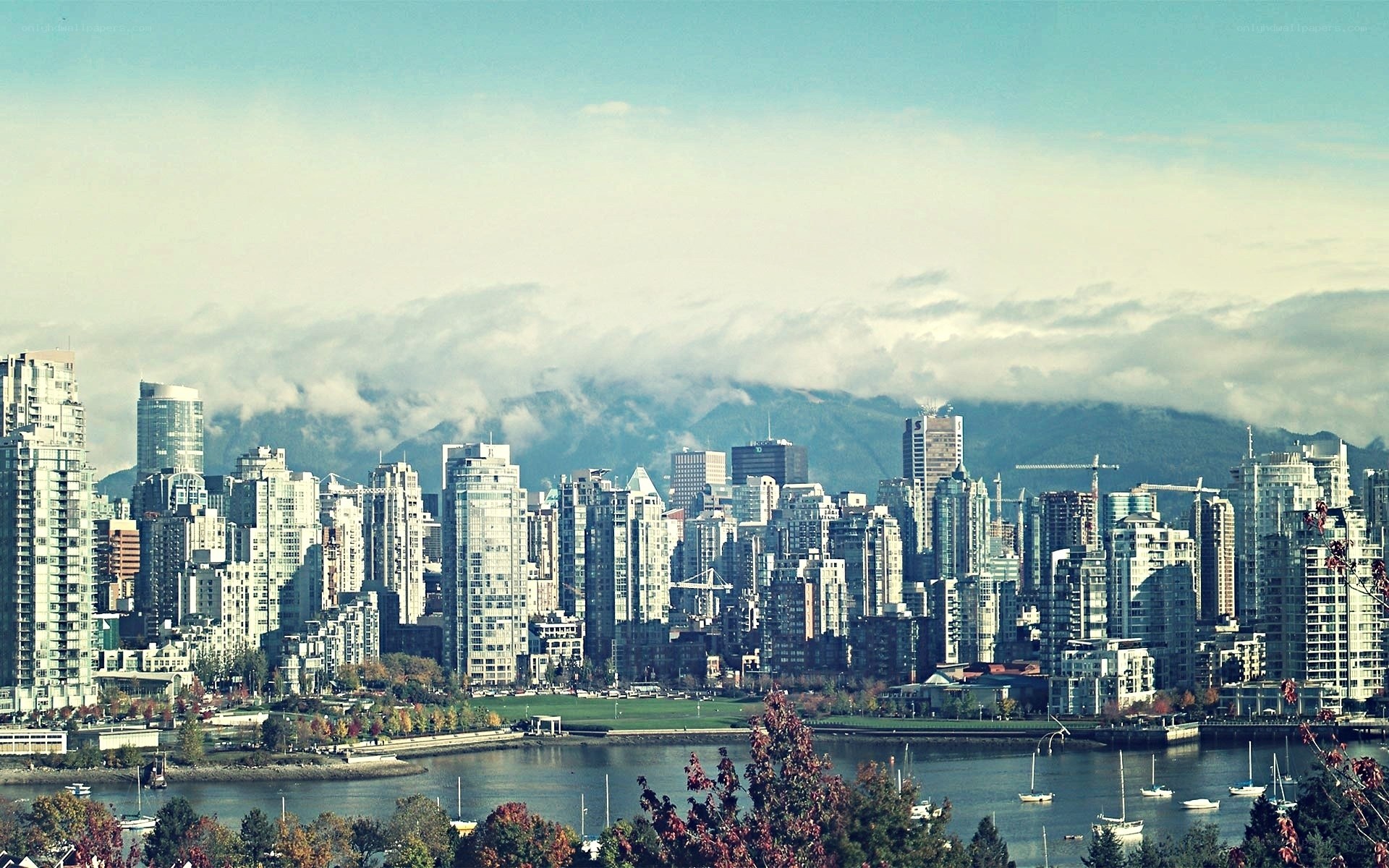 Vancouver city skyline view