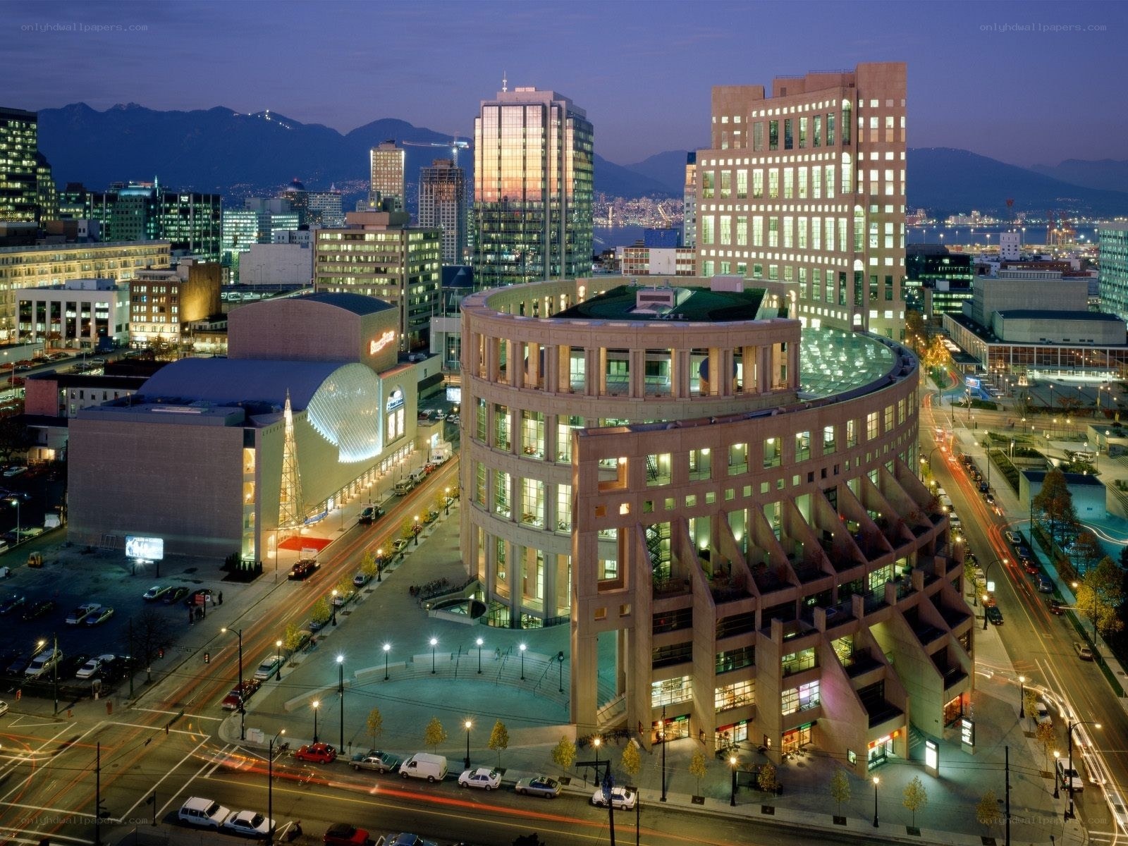 Vancouver cityscape at dusk