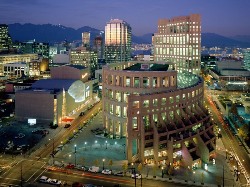 Vancouver cityscape at dusk