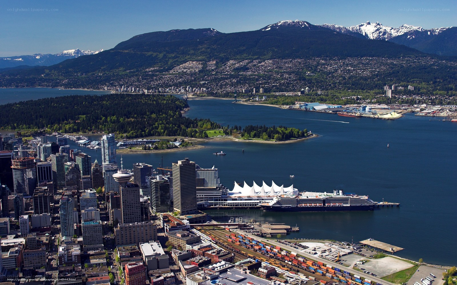 Vancouver cityscape with mountains