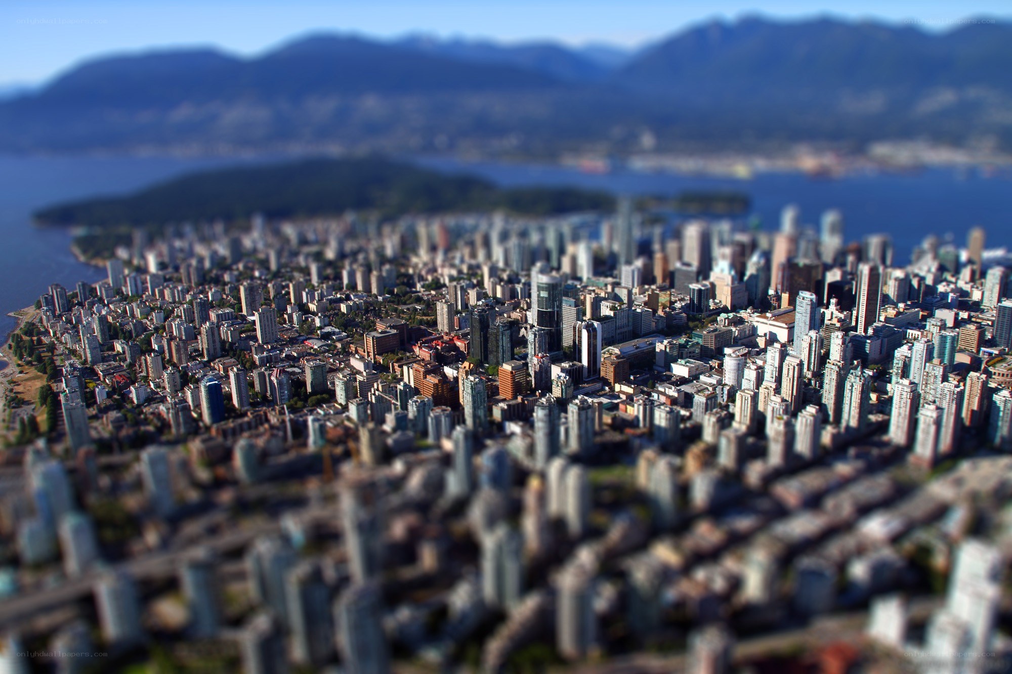 Vancouver cityscape with mountains