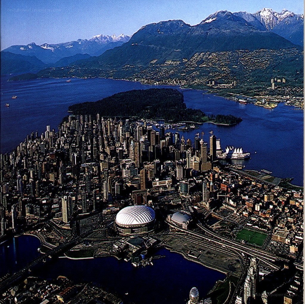 Vancouver cityscape with mountains