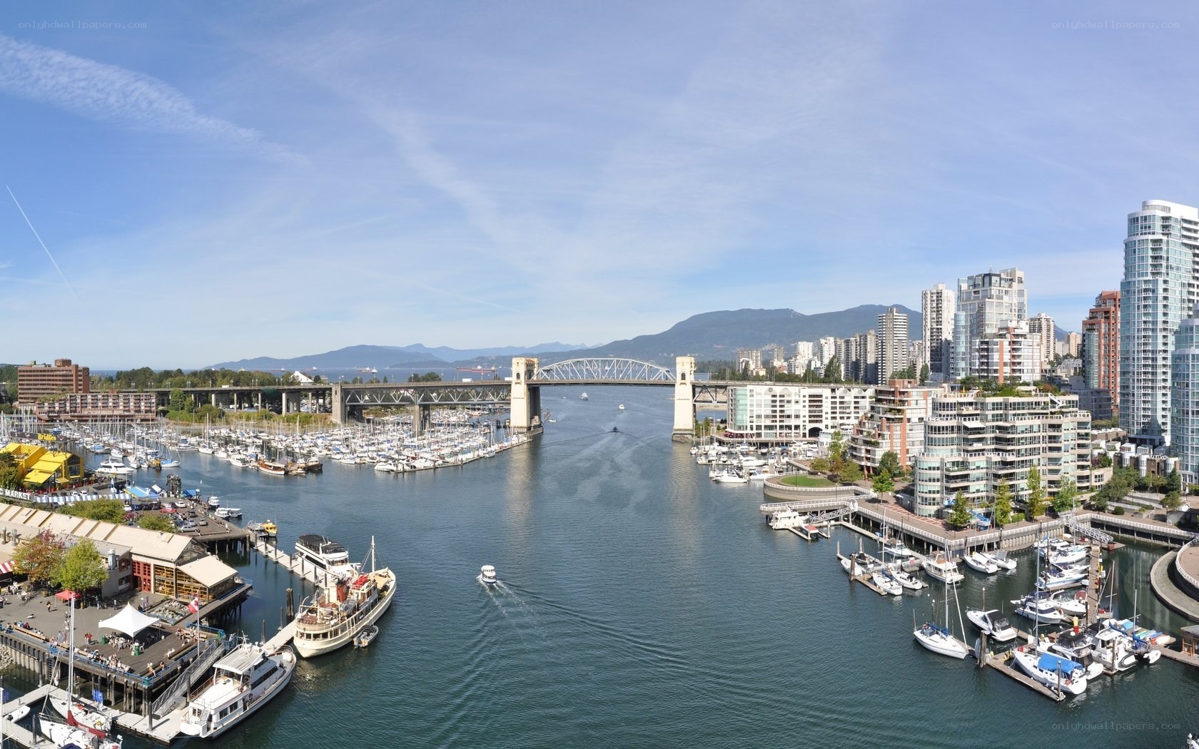 Vancouver harbor and bridge view