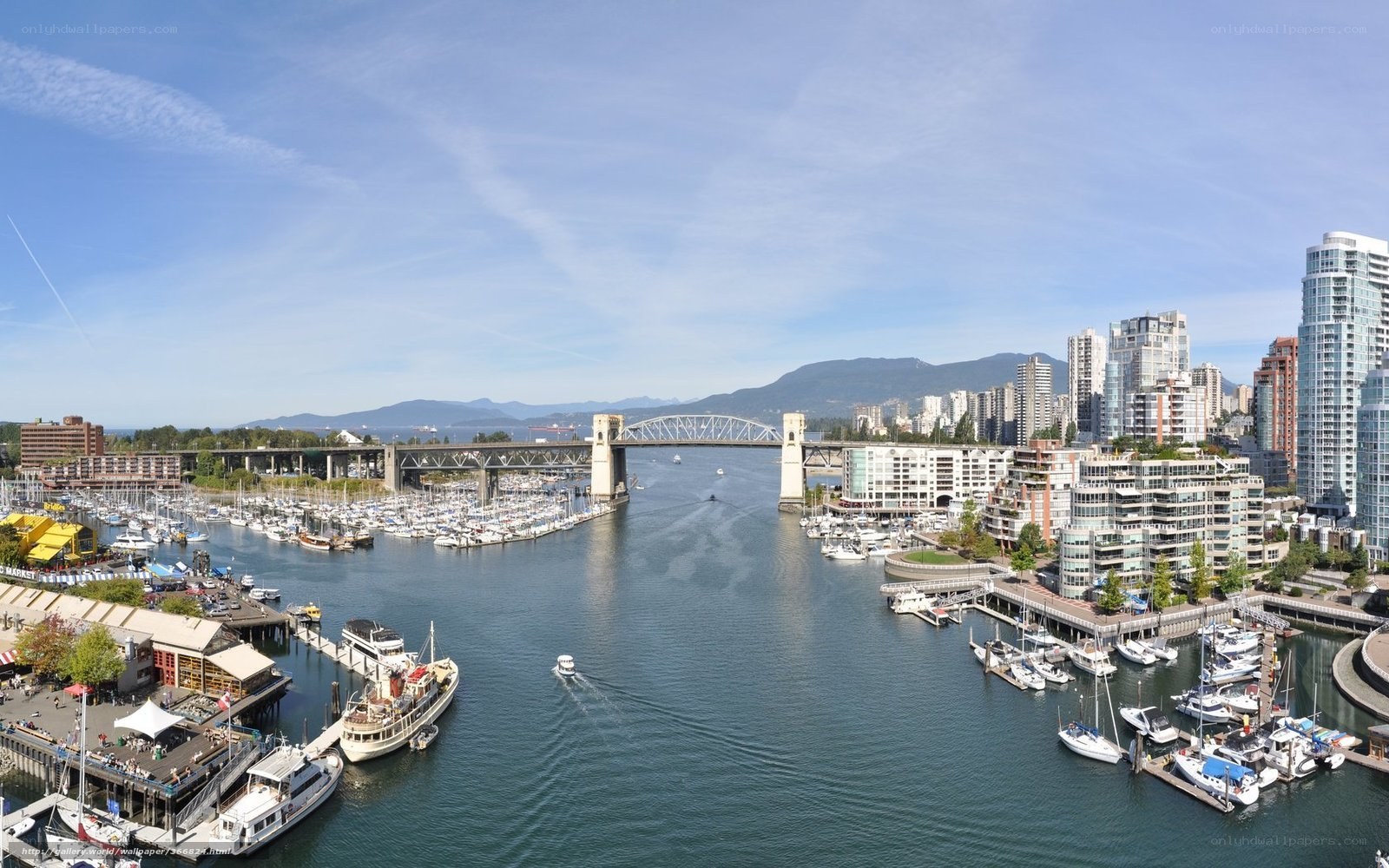 Vancouver harbor with bridge