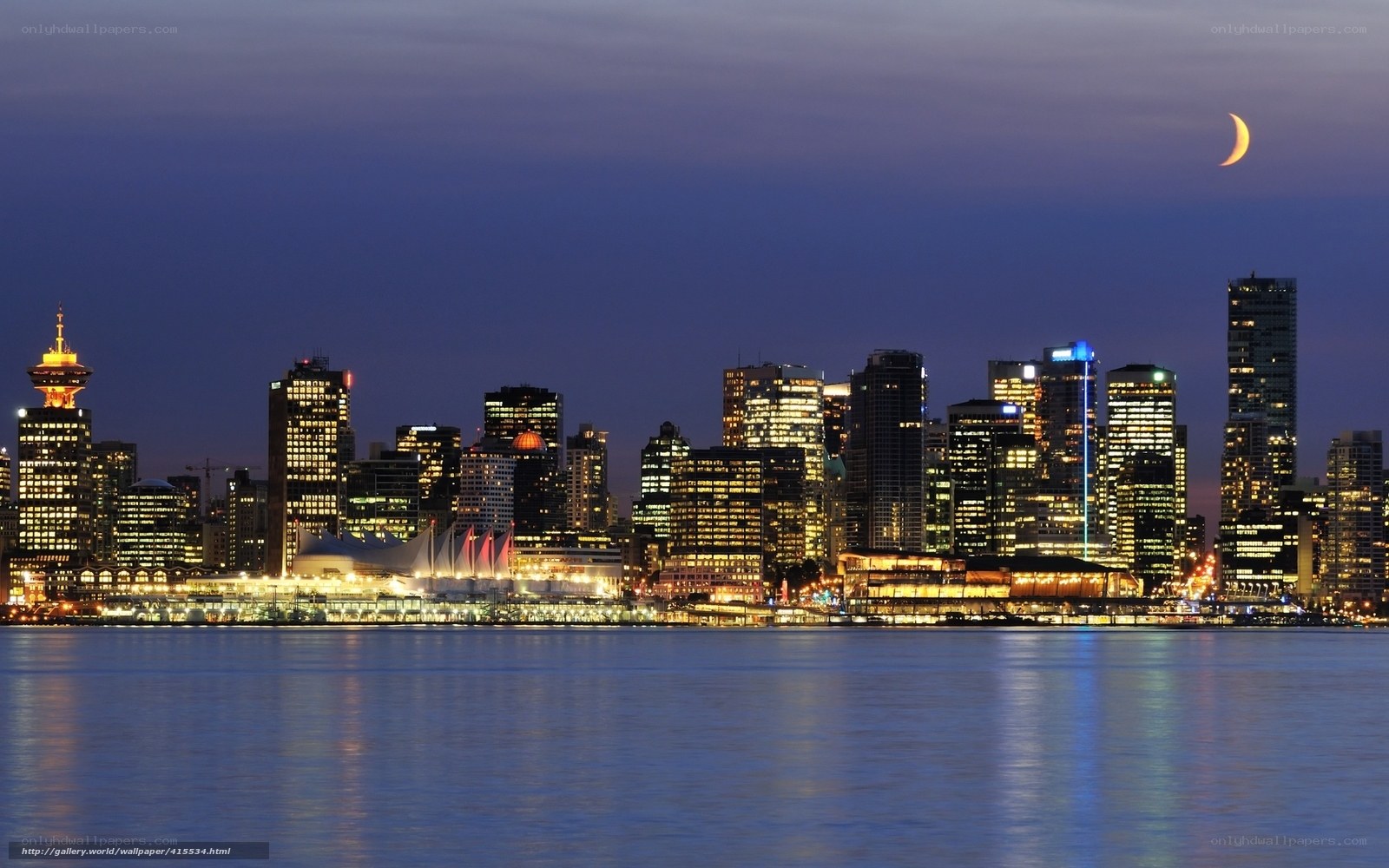 Vancouver skyline at dusk