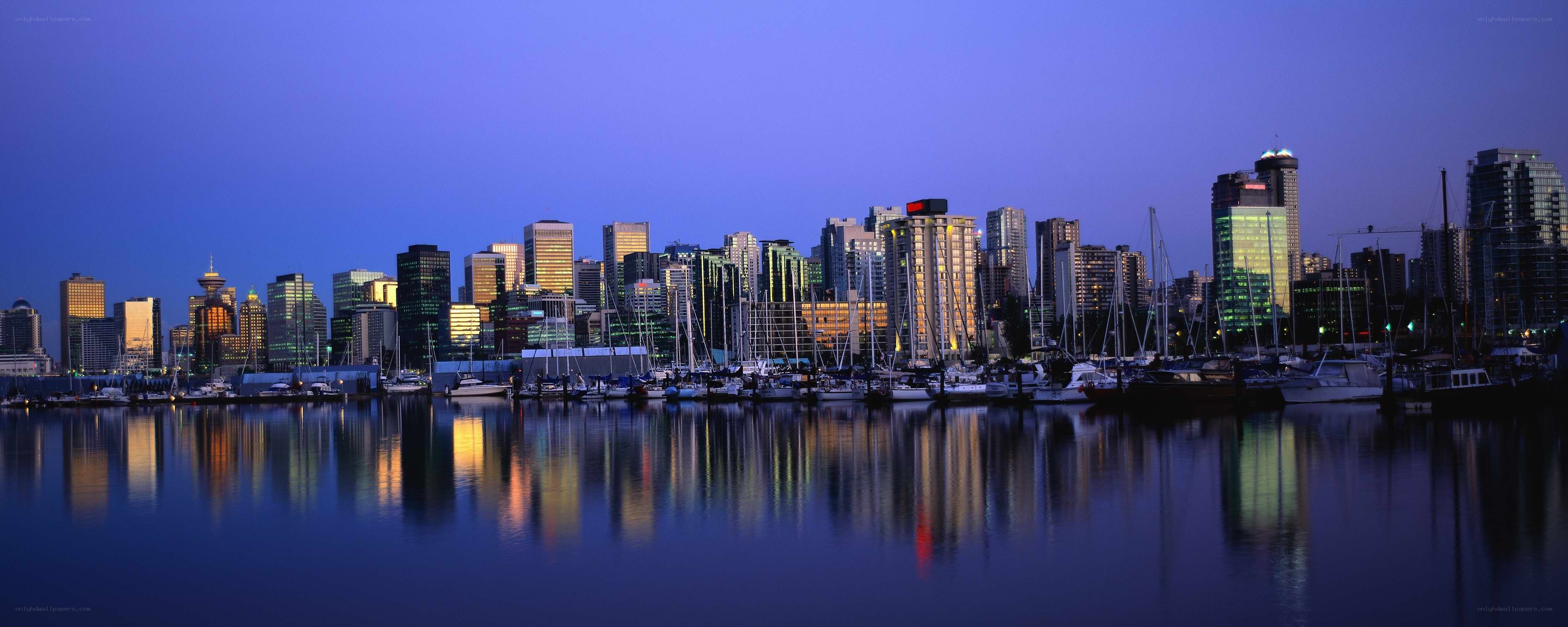 Vancouver skyline at dusk