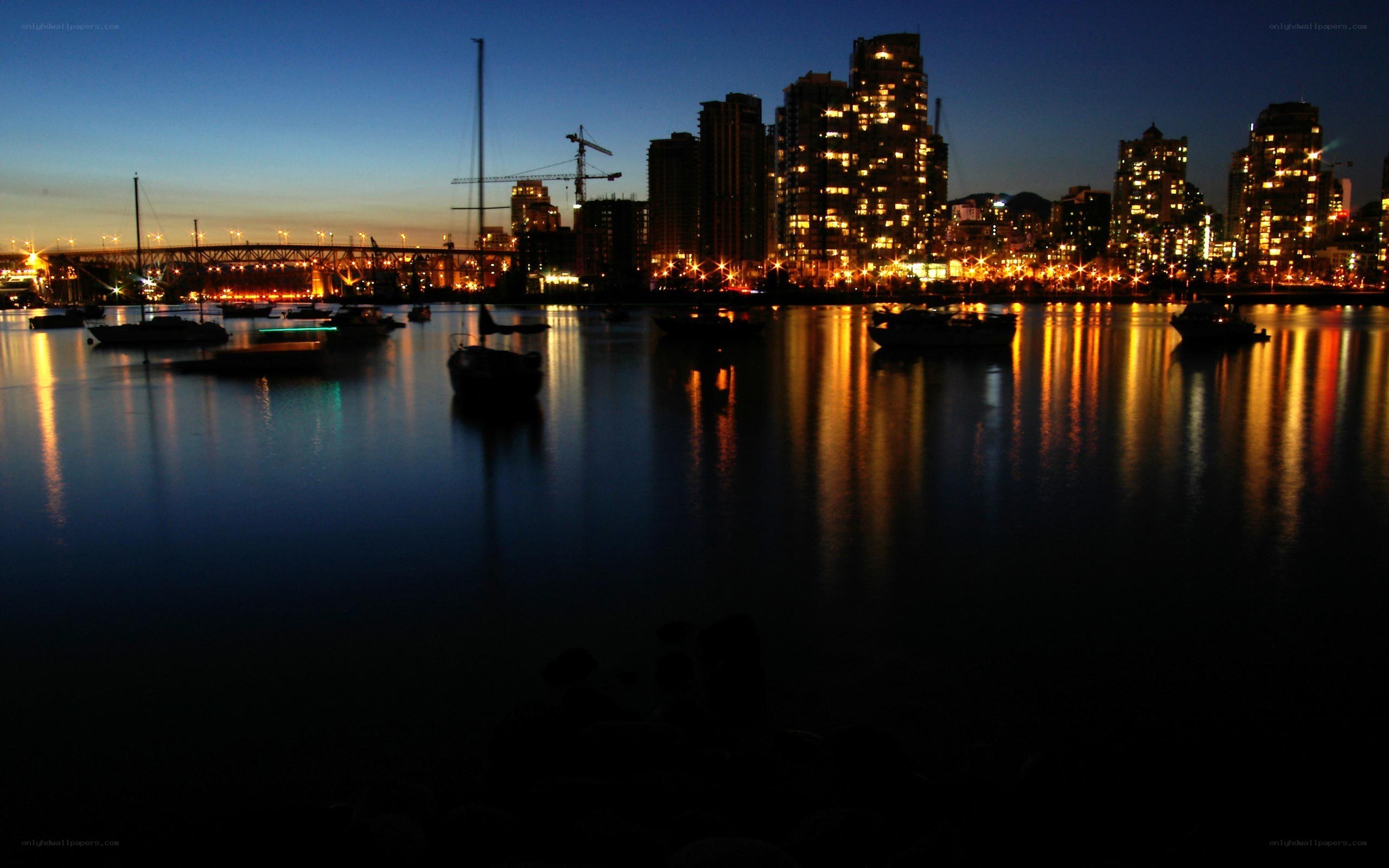 Vancouver skyline at dusk