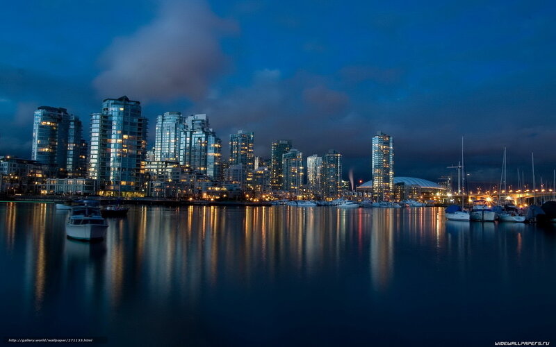Vancouver skyline at dusk