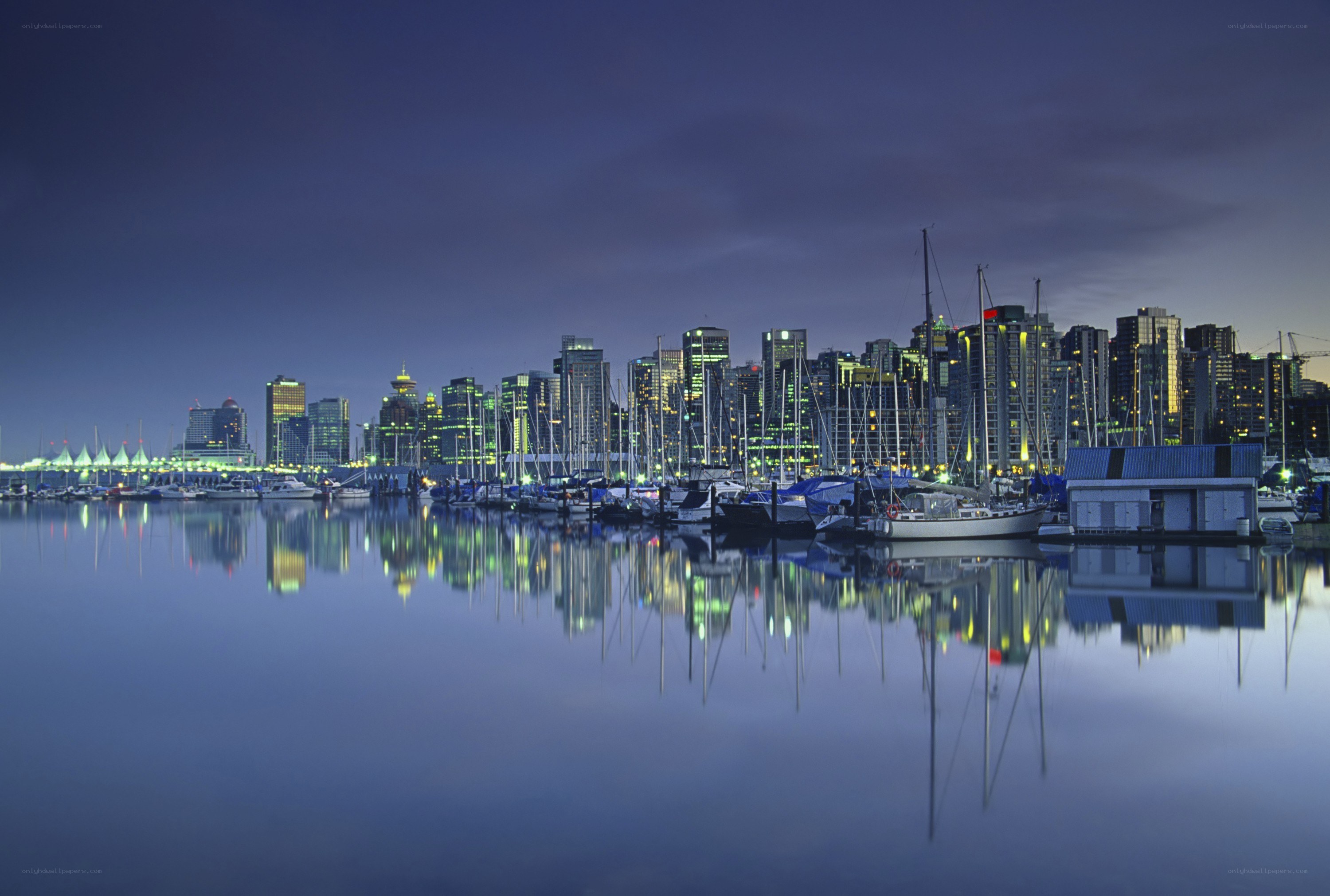 Vancouver skyline at dusk