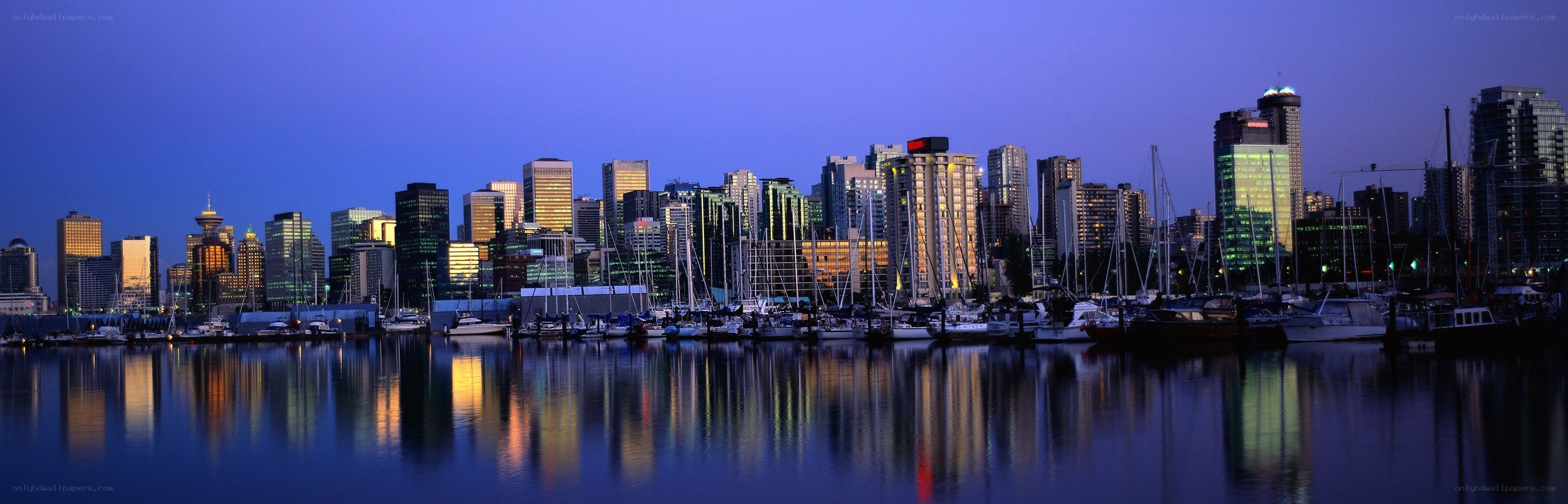 Vancouver skyline at dusk