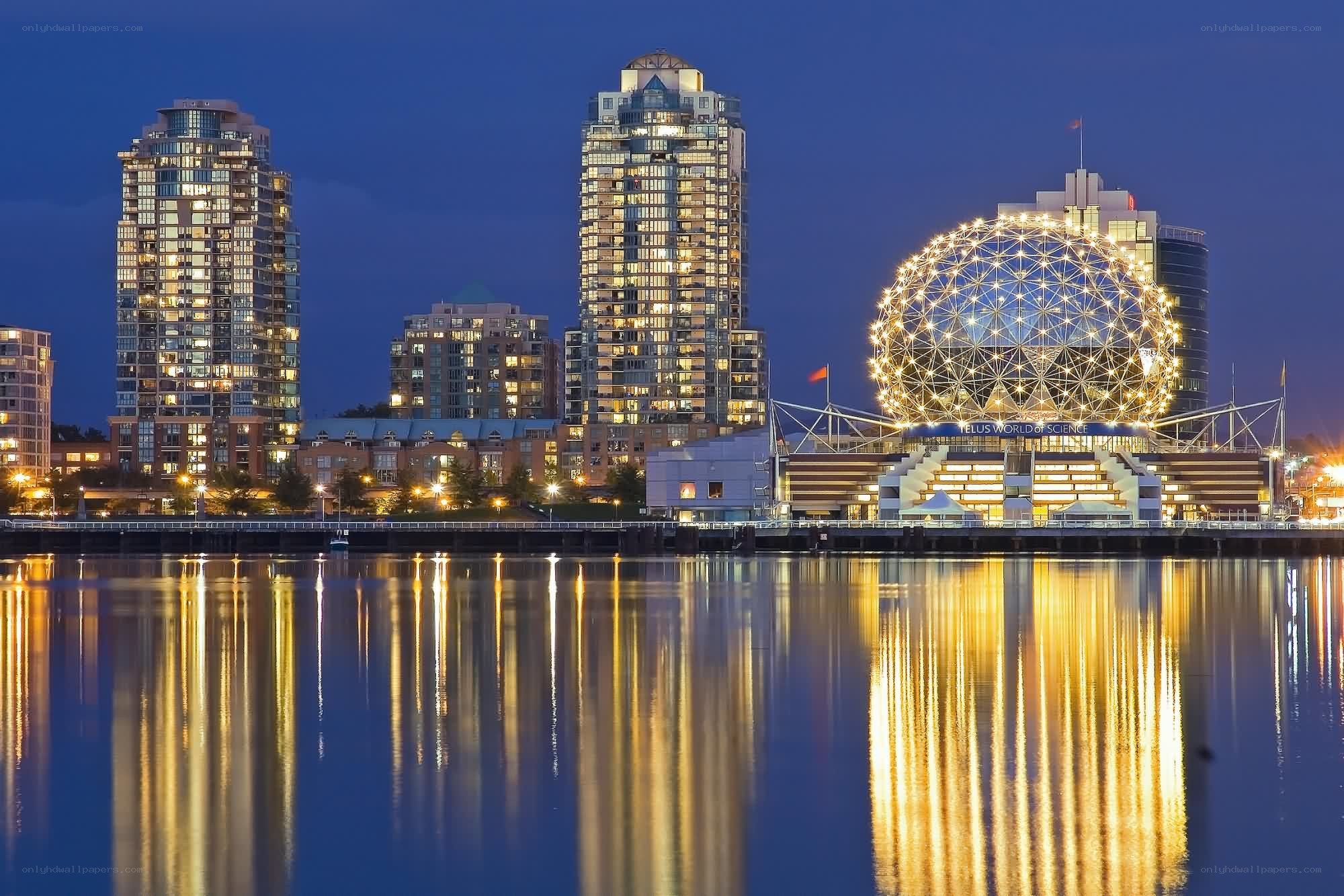Vancouver skyline at dusk
