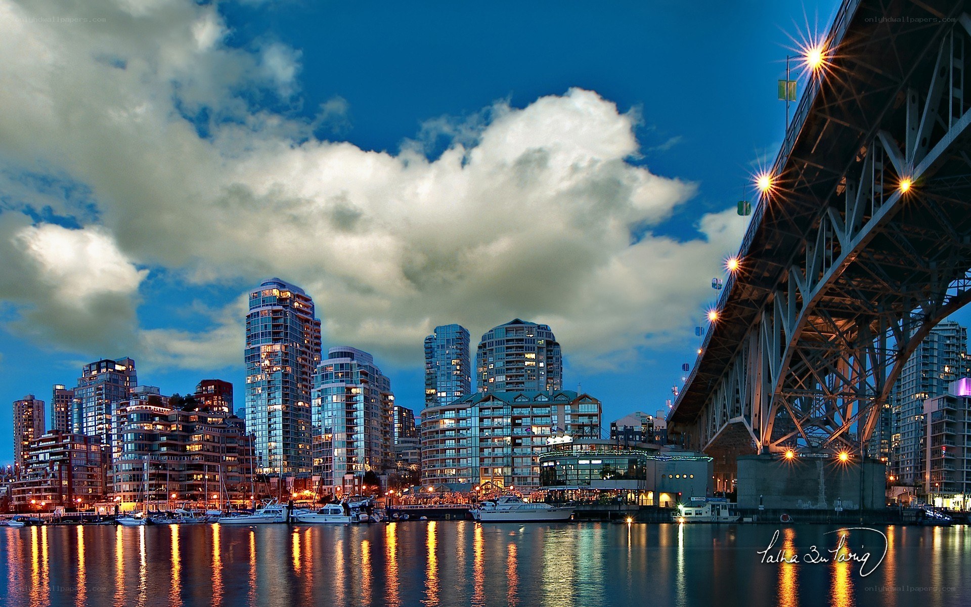 Vancouver skyline at dusk