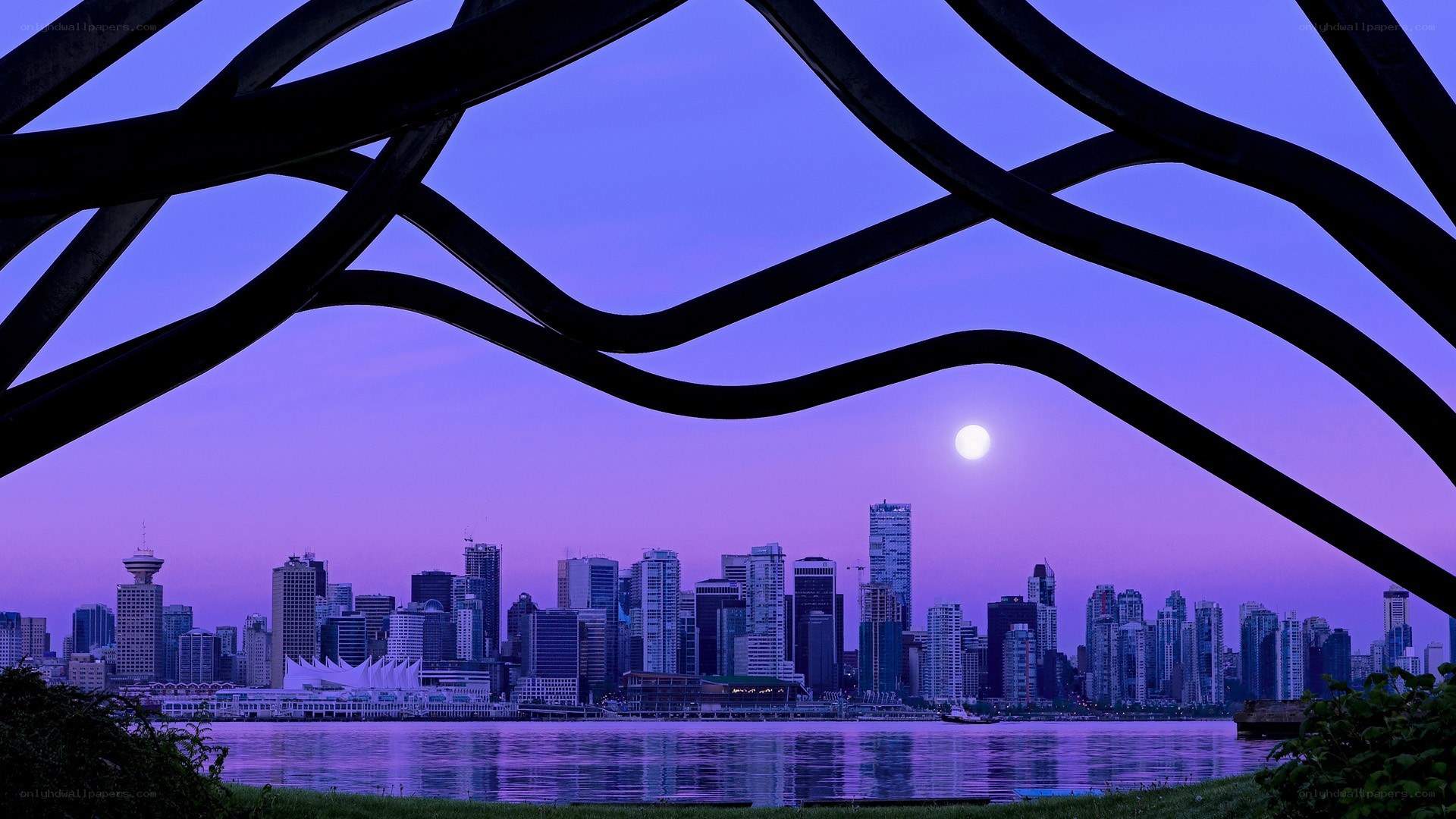 Vancouver skyline at dusk