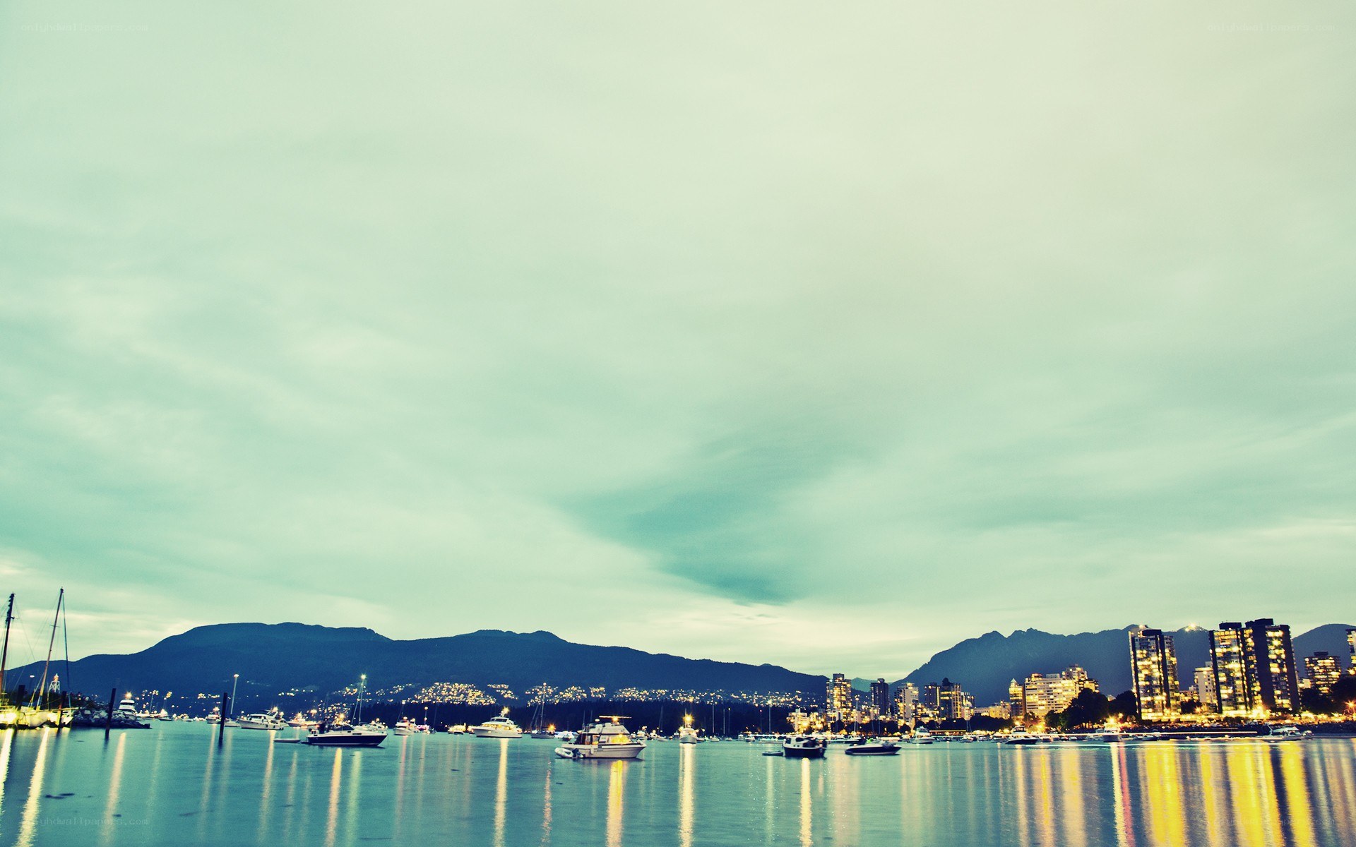 Vancouver skyline at dusk
