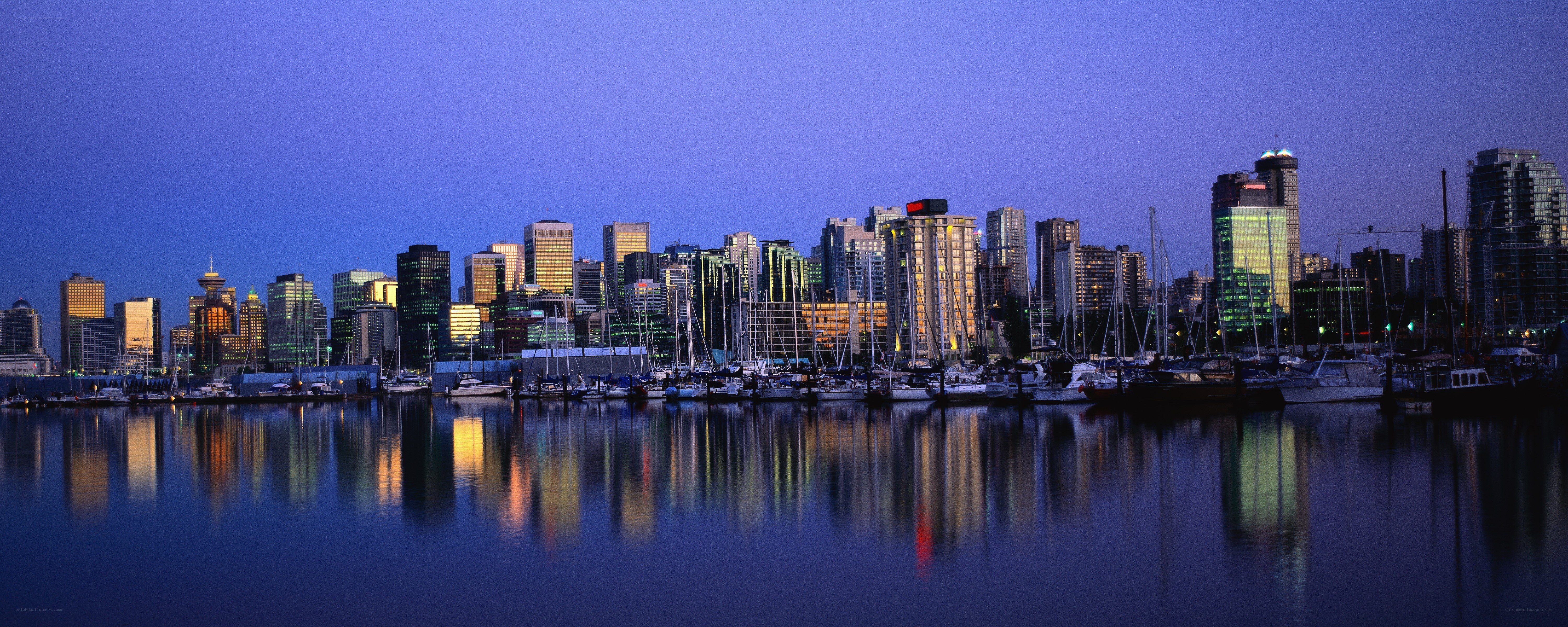 Vancouver skyline at dusk