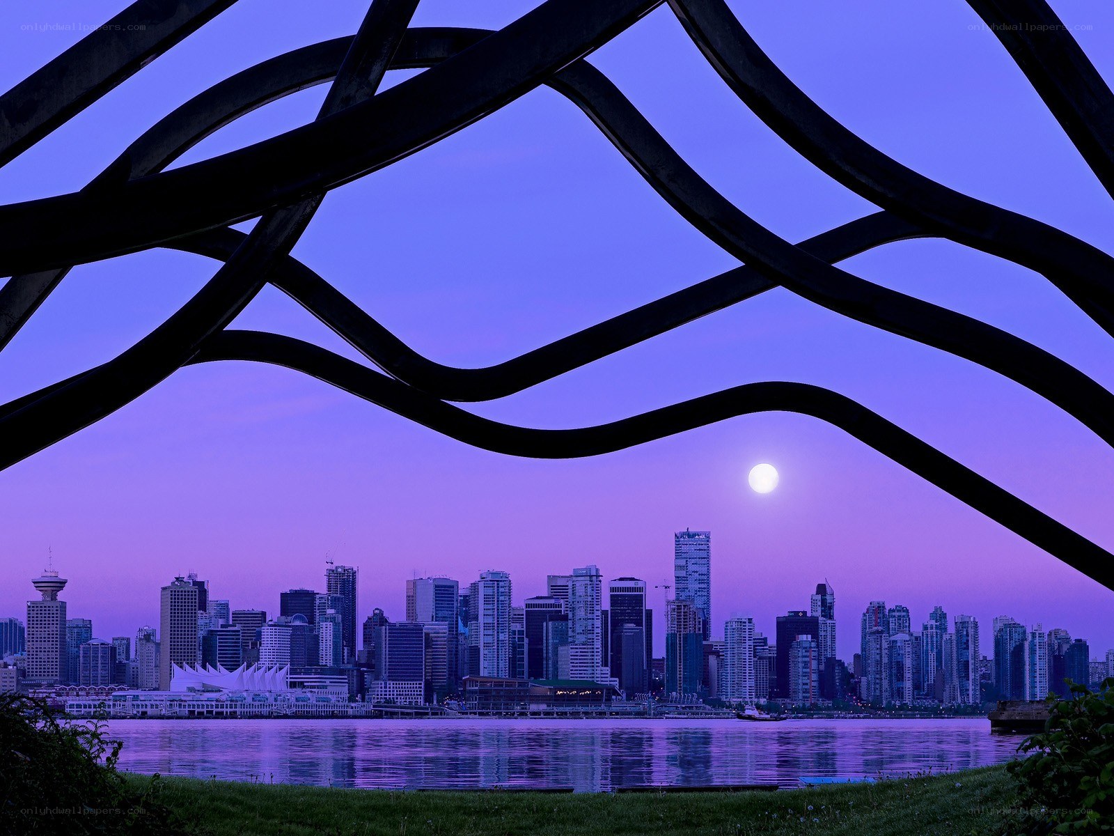 Vancouver skyline at dusk