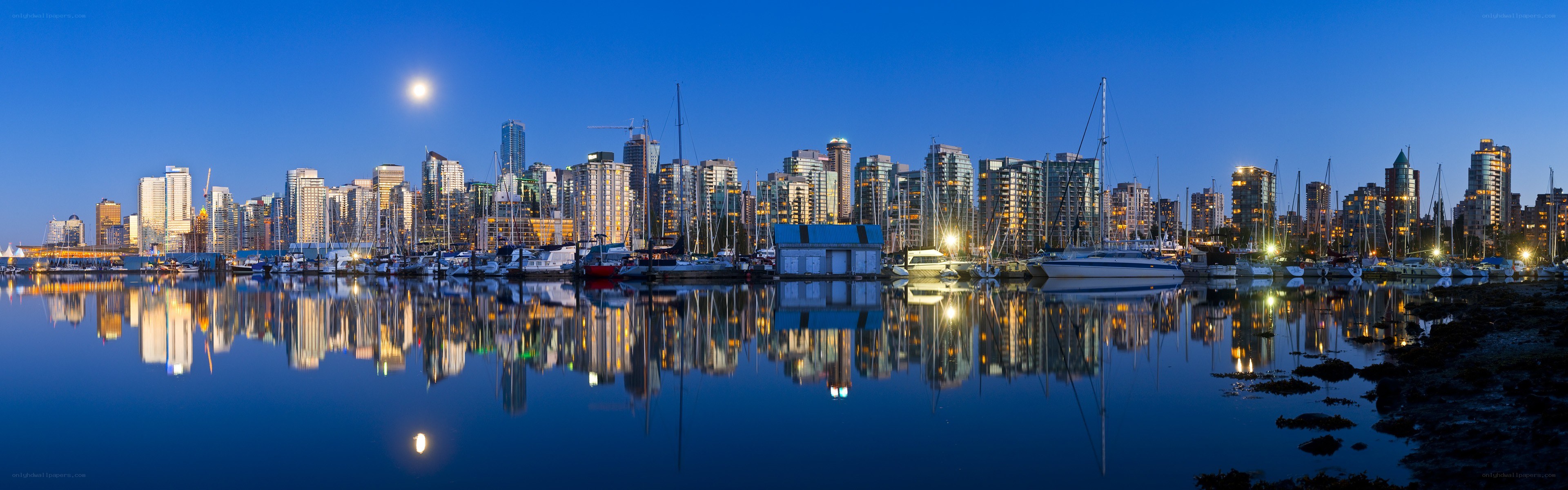 Vancouver skyline at dusk