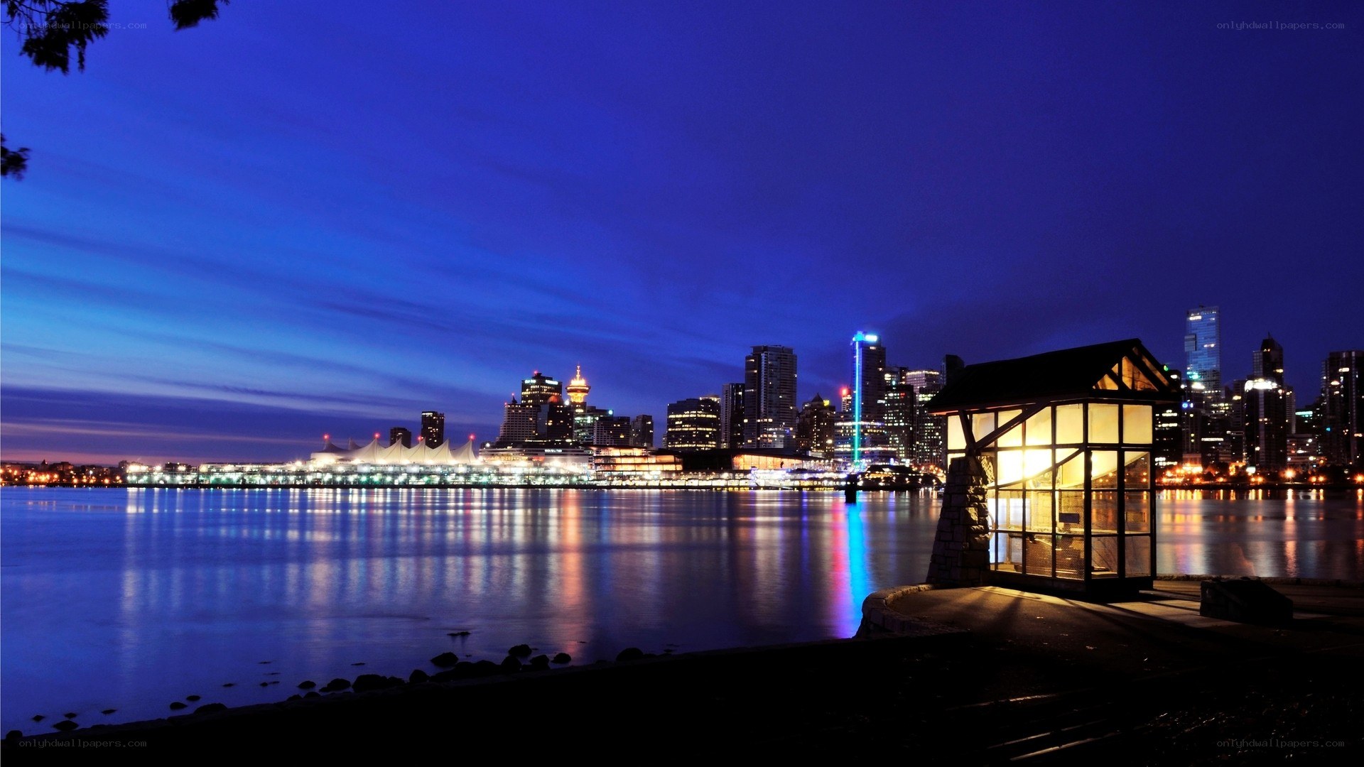Vancouver skyline at dusk