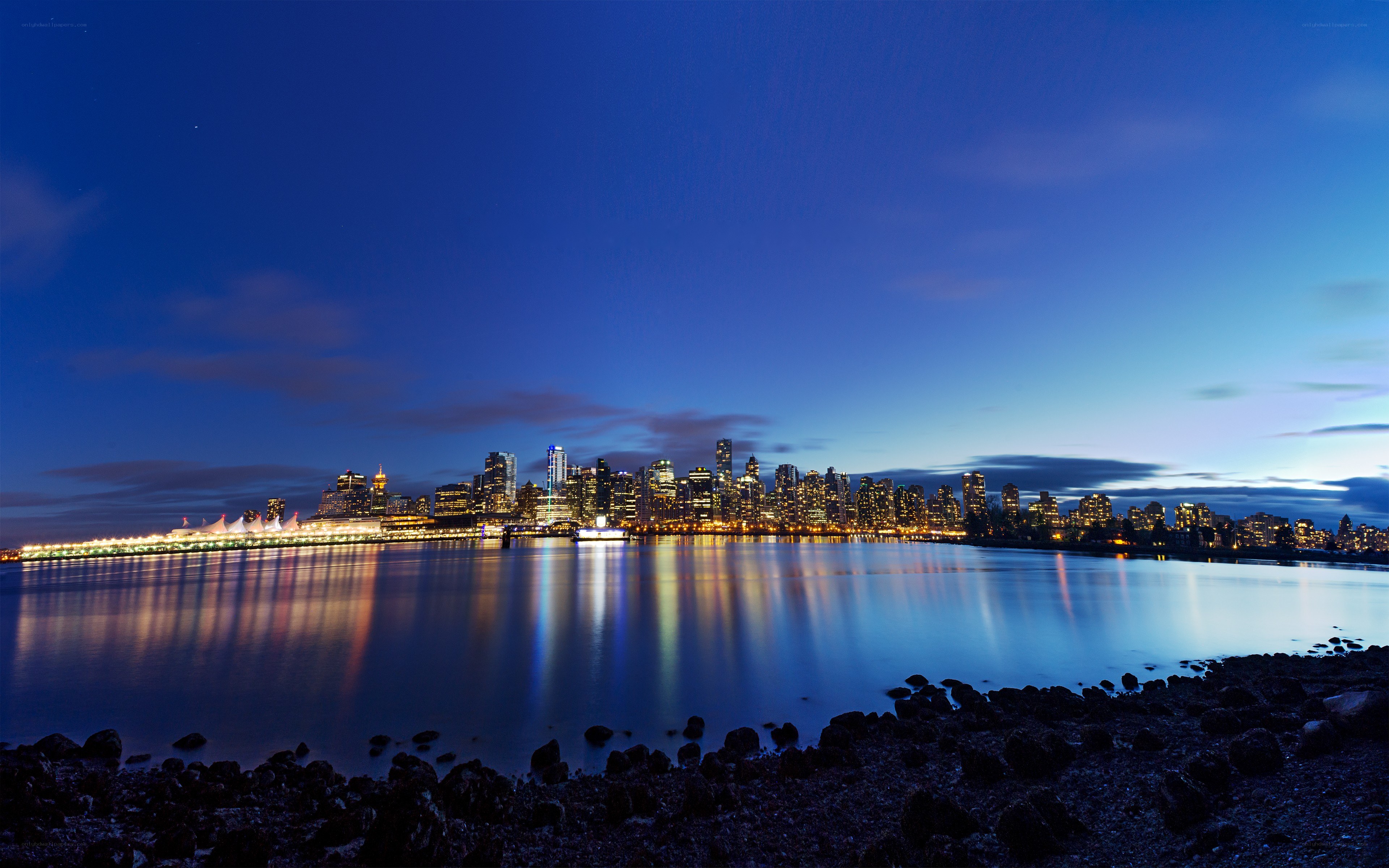 Vancouver skyline at dusk