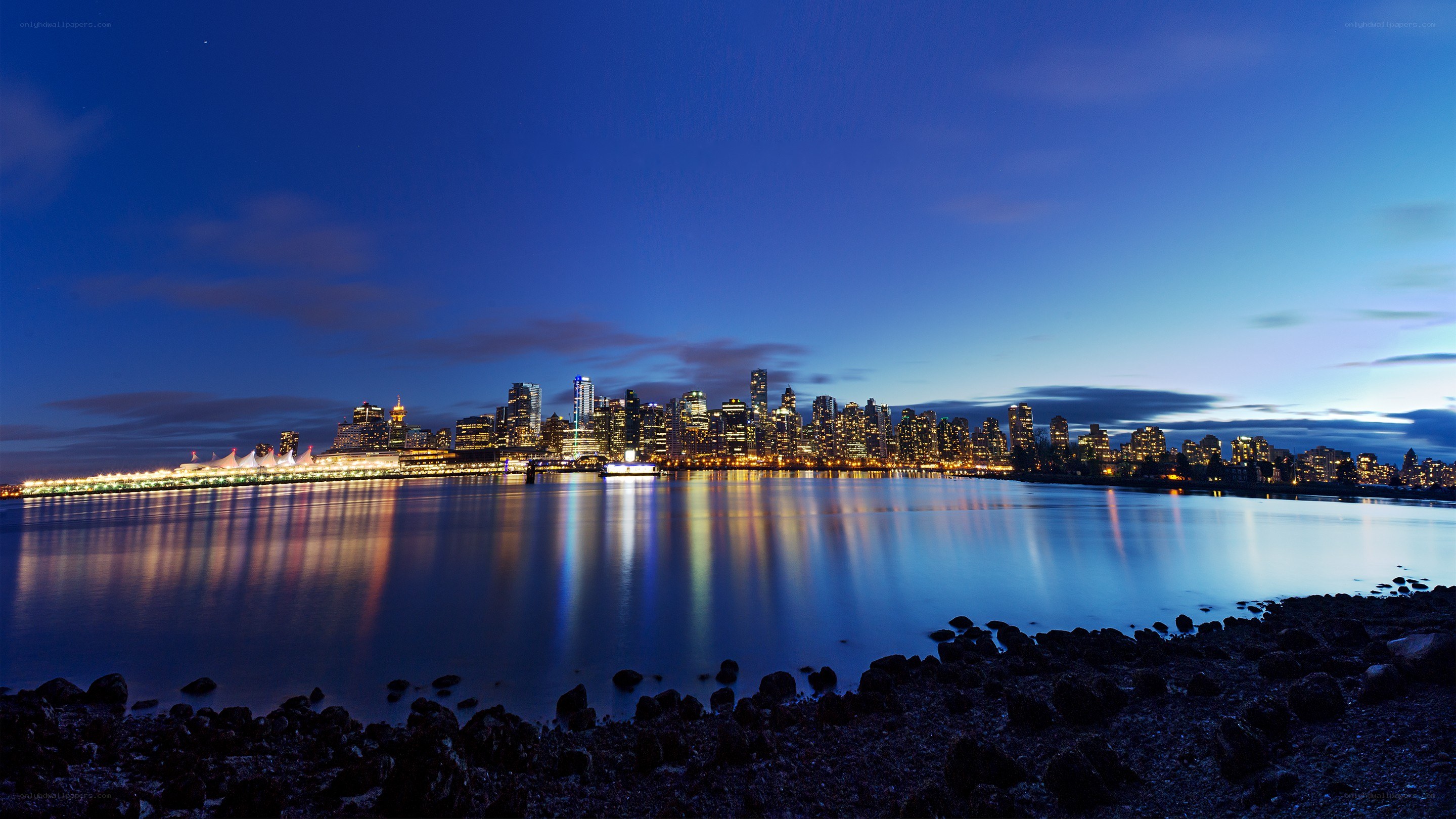 Vancouver skyline at dusk