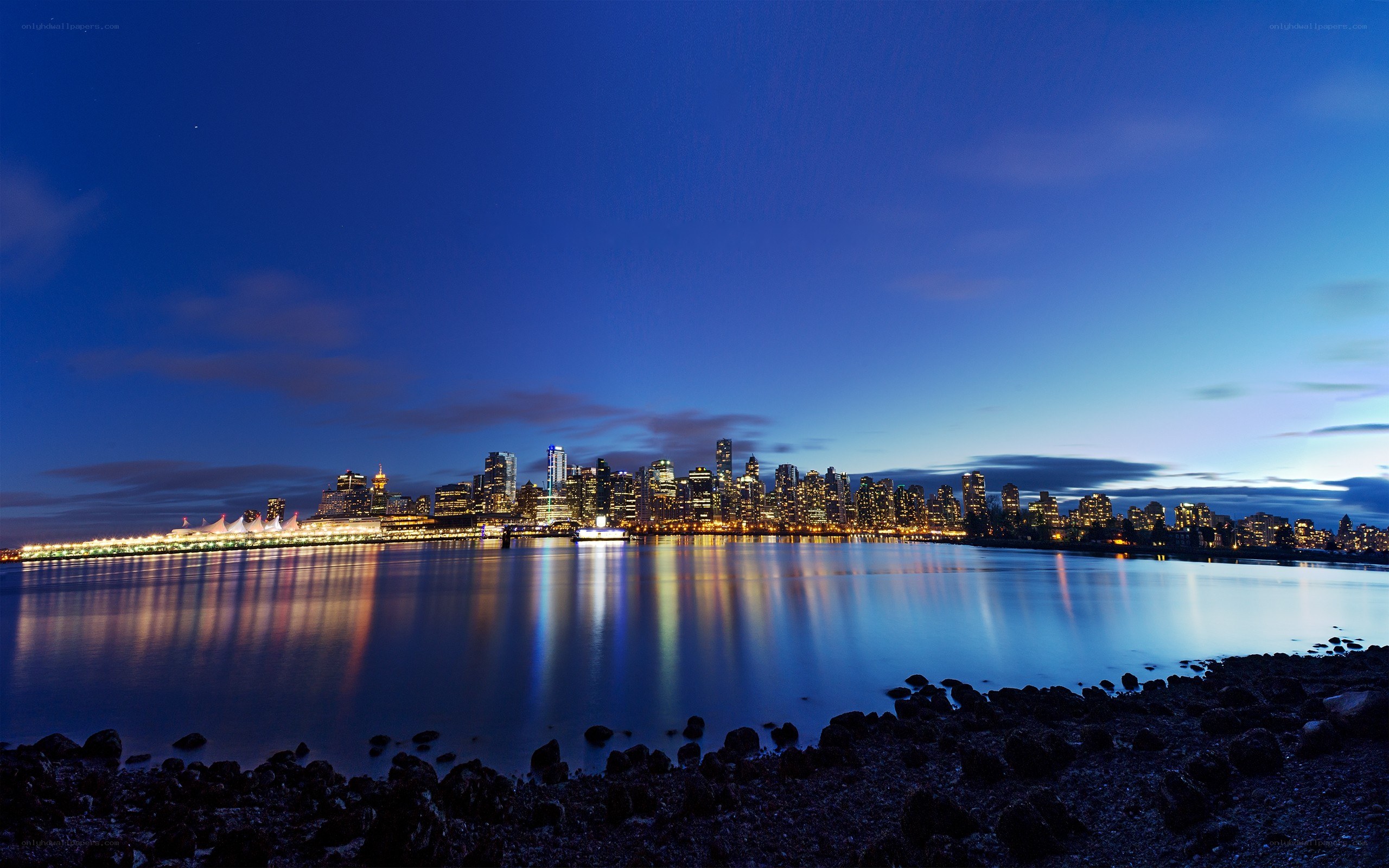 Vancouver skyline at dusk