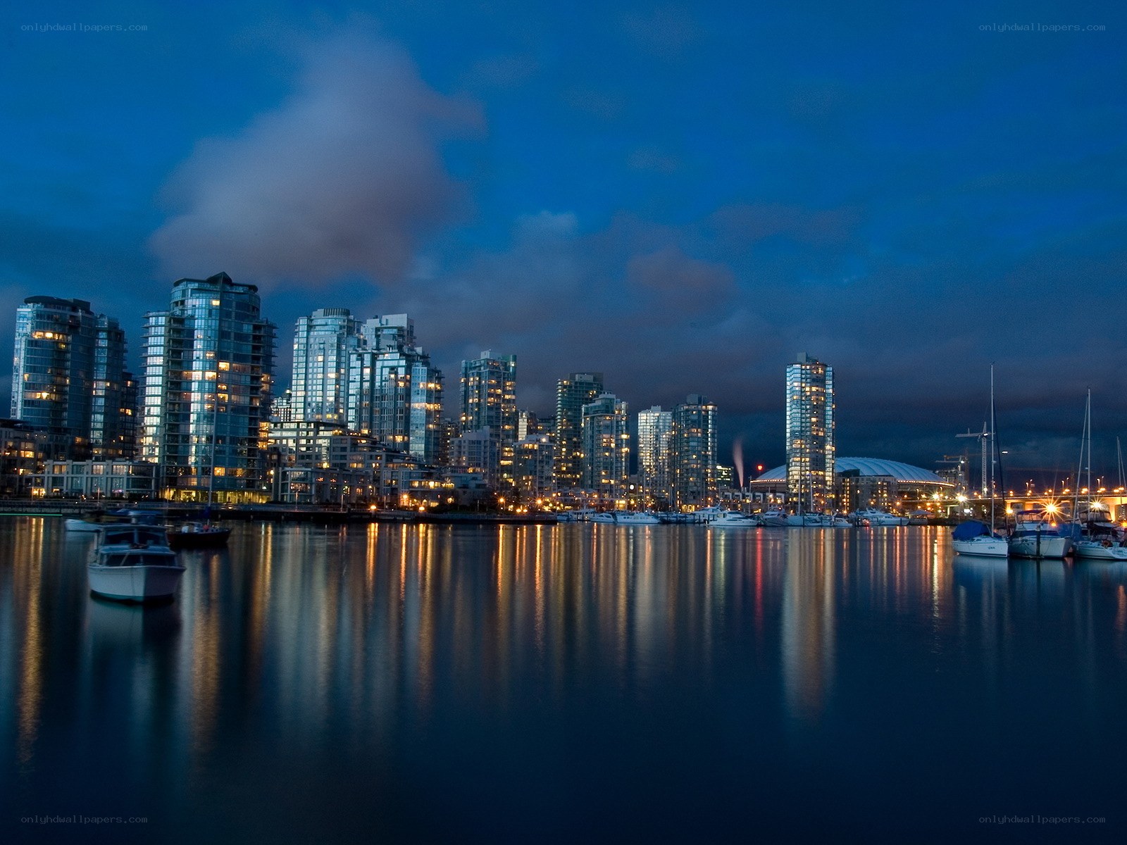 Vancouver skyline at dusk