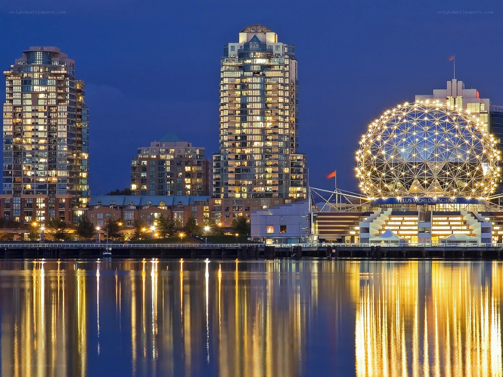Vancouver skyline at dusk