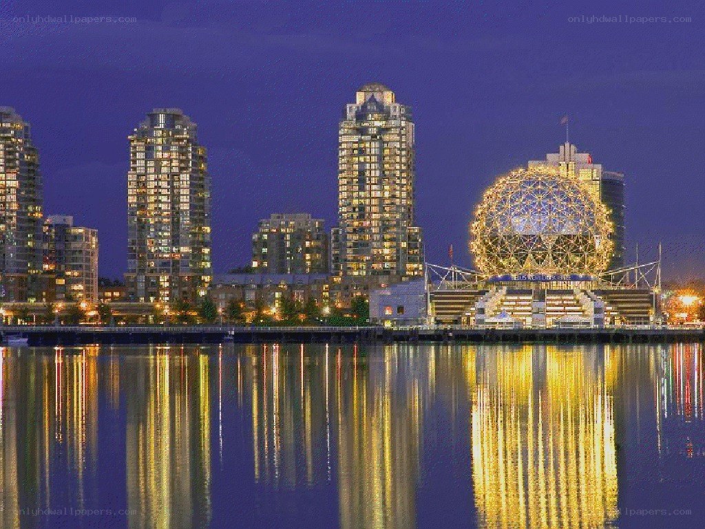 Vancouver skyline at dusk