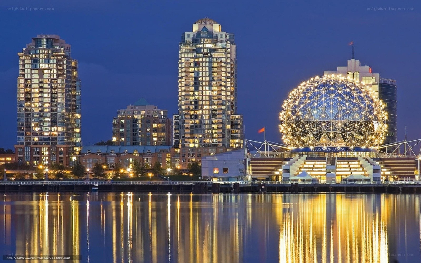 Vancouver skyline at dusk