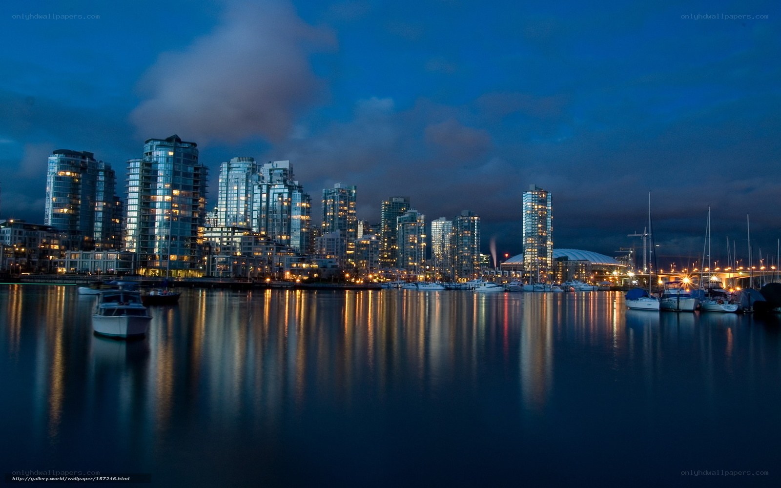 Vancouver skyline at dusk