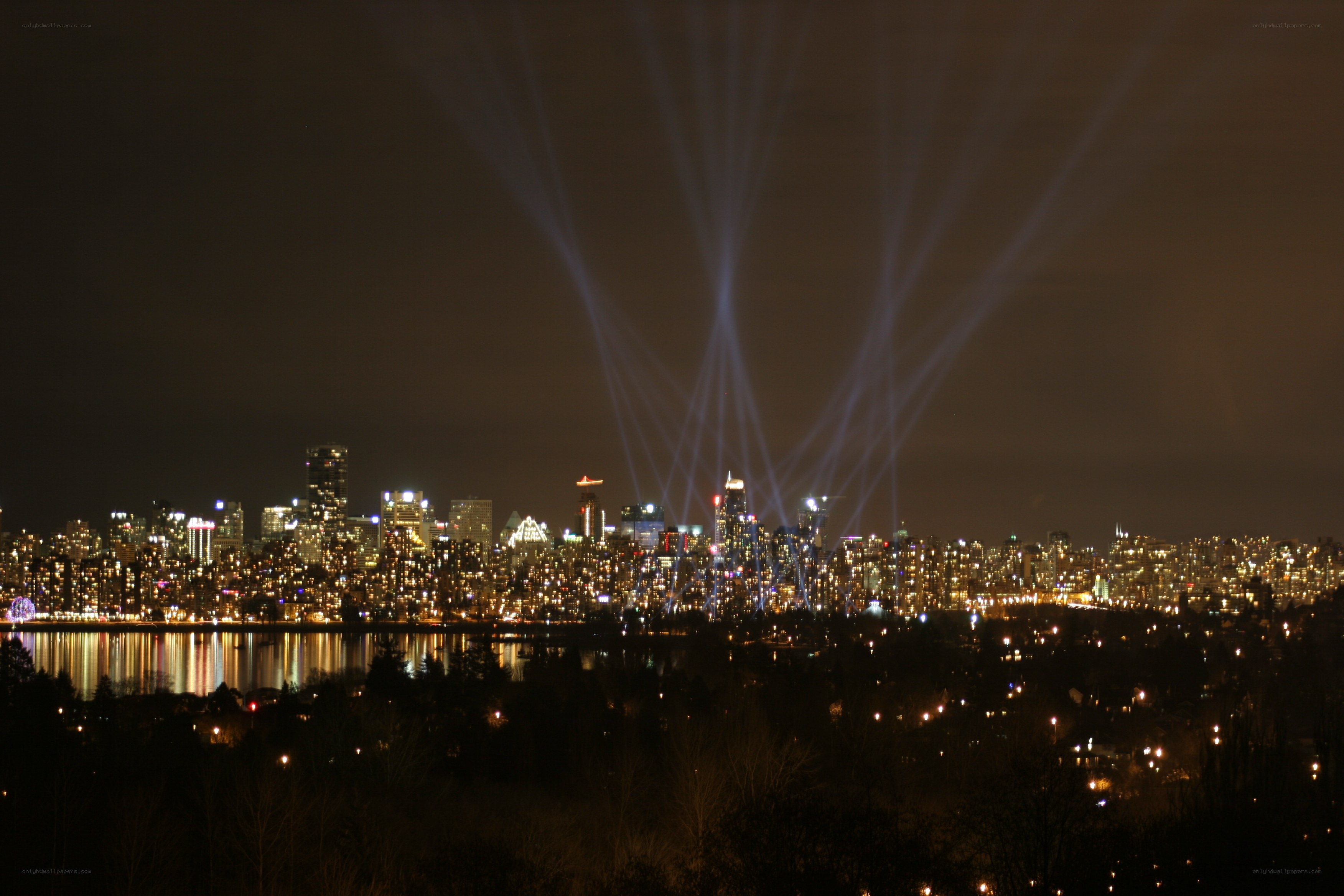 Vancouver skyline at night
