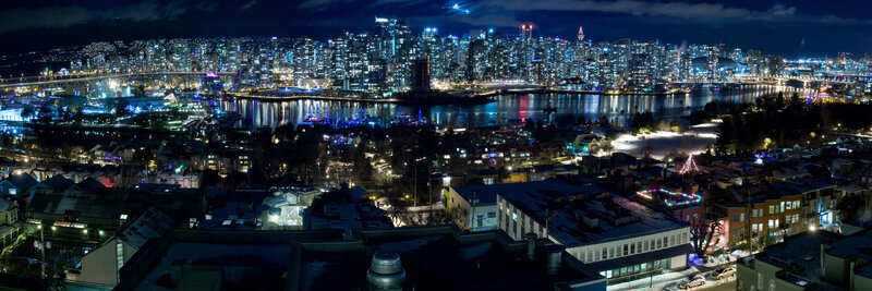 Vancouver skyline at night