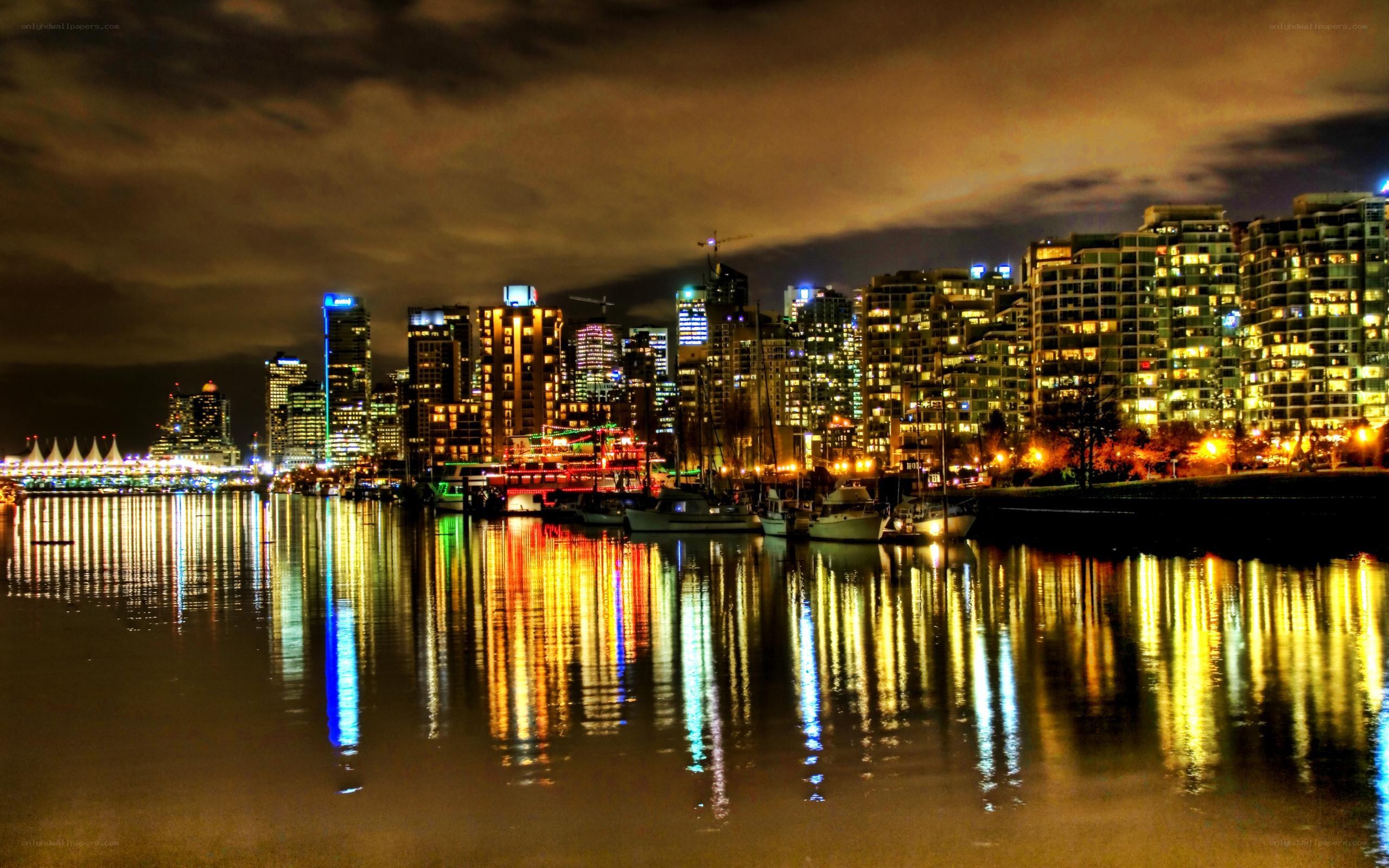 Vancouver skyline at night
