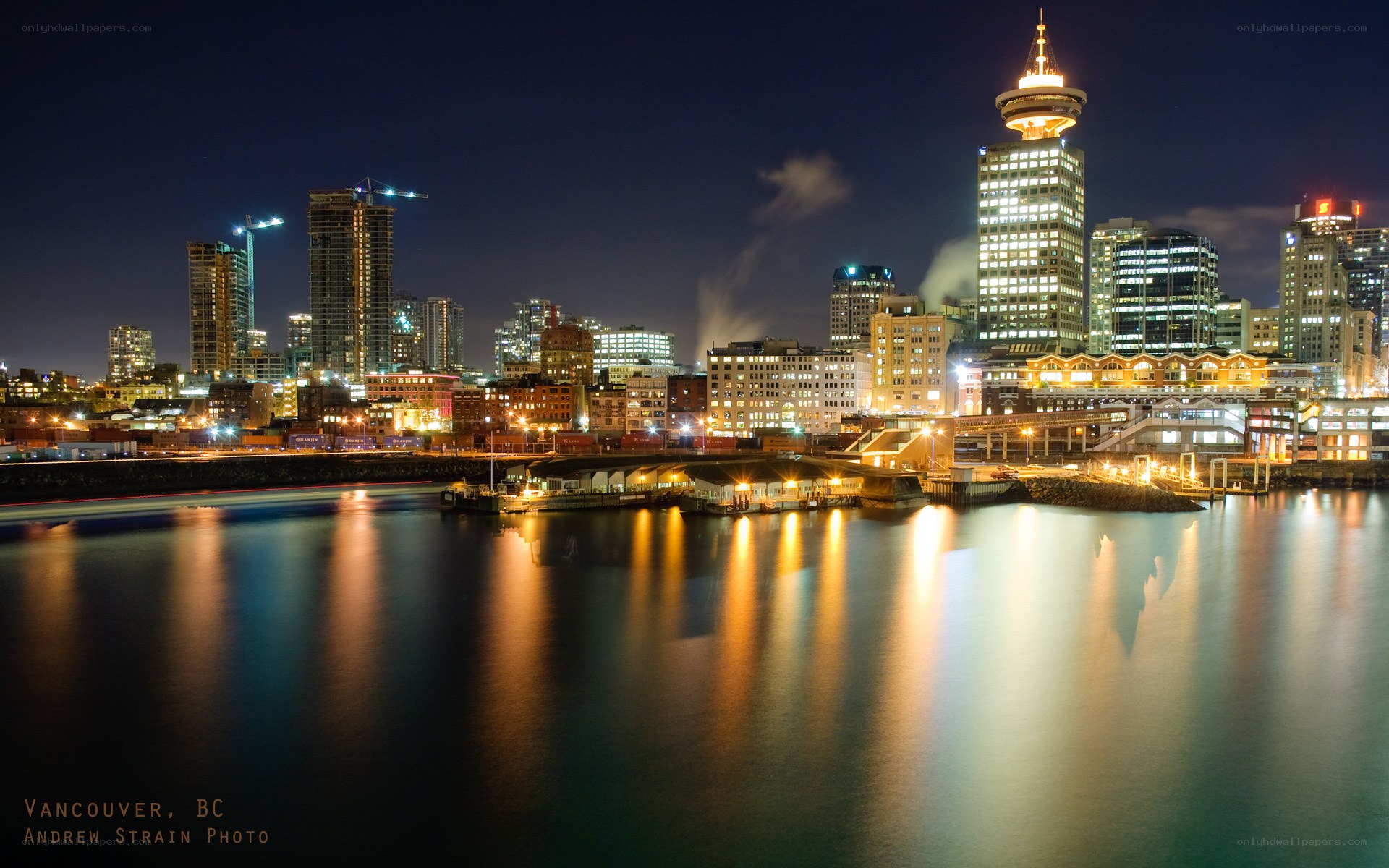 Vancouver skyline at night