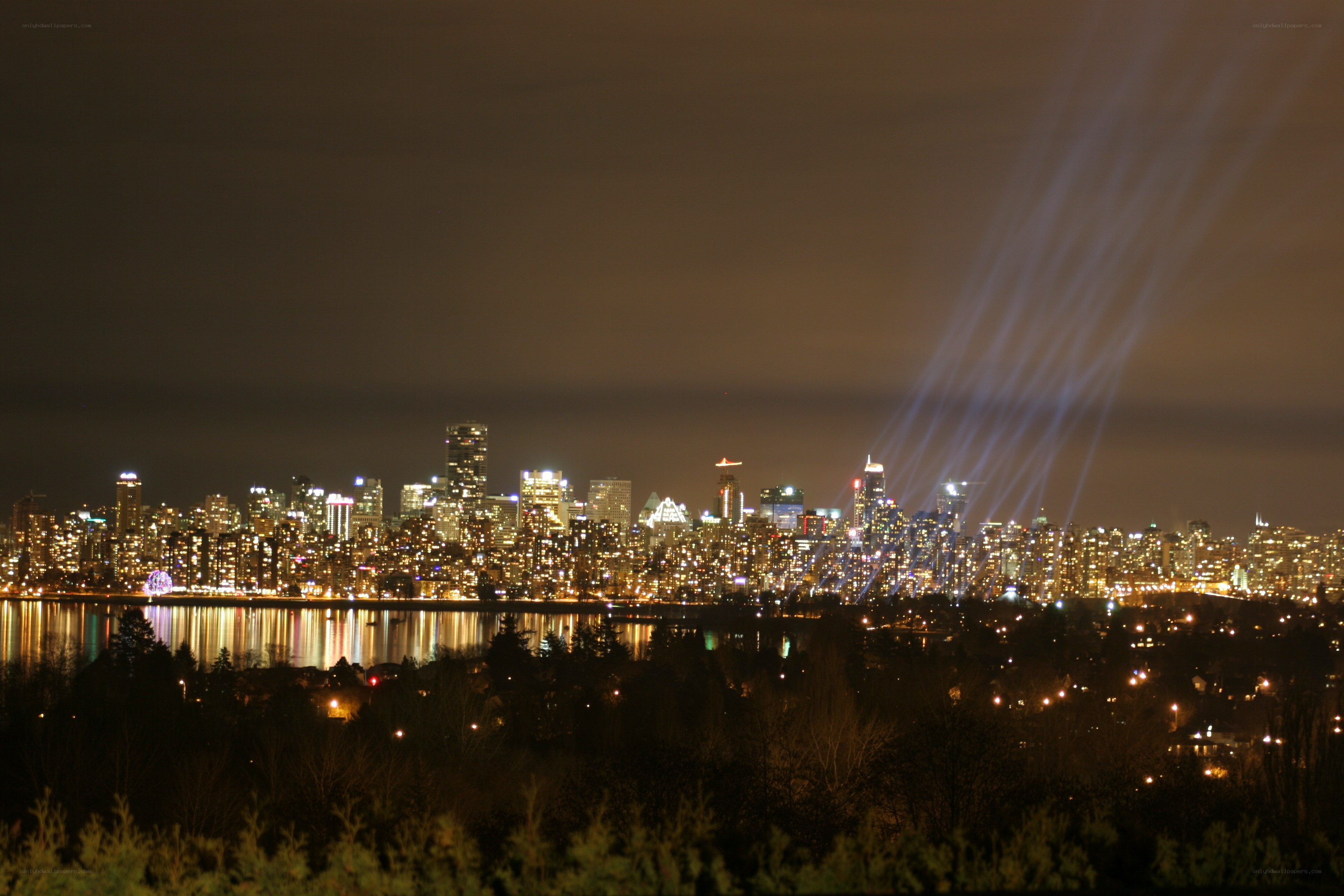 Vancouver skyline at night
