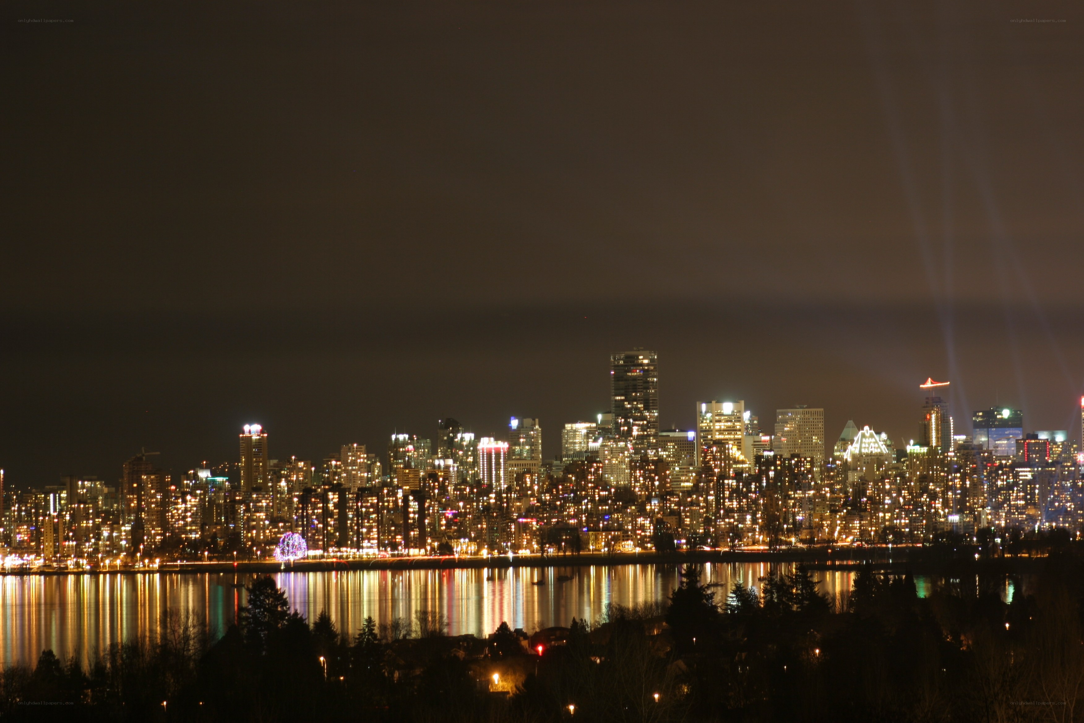 Vancouver skyline at night