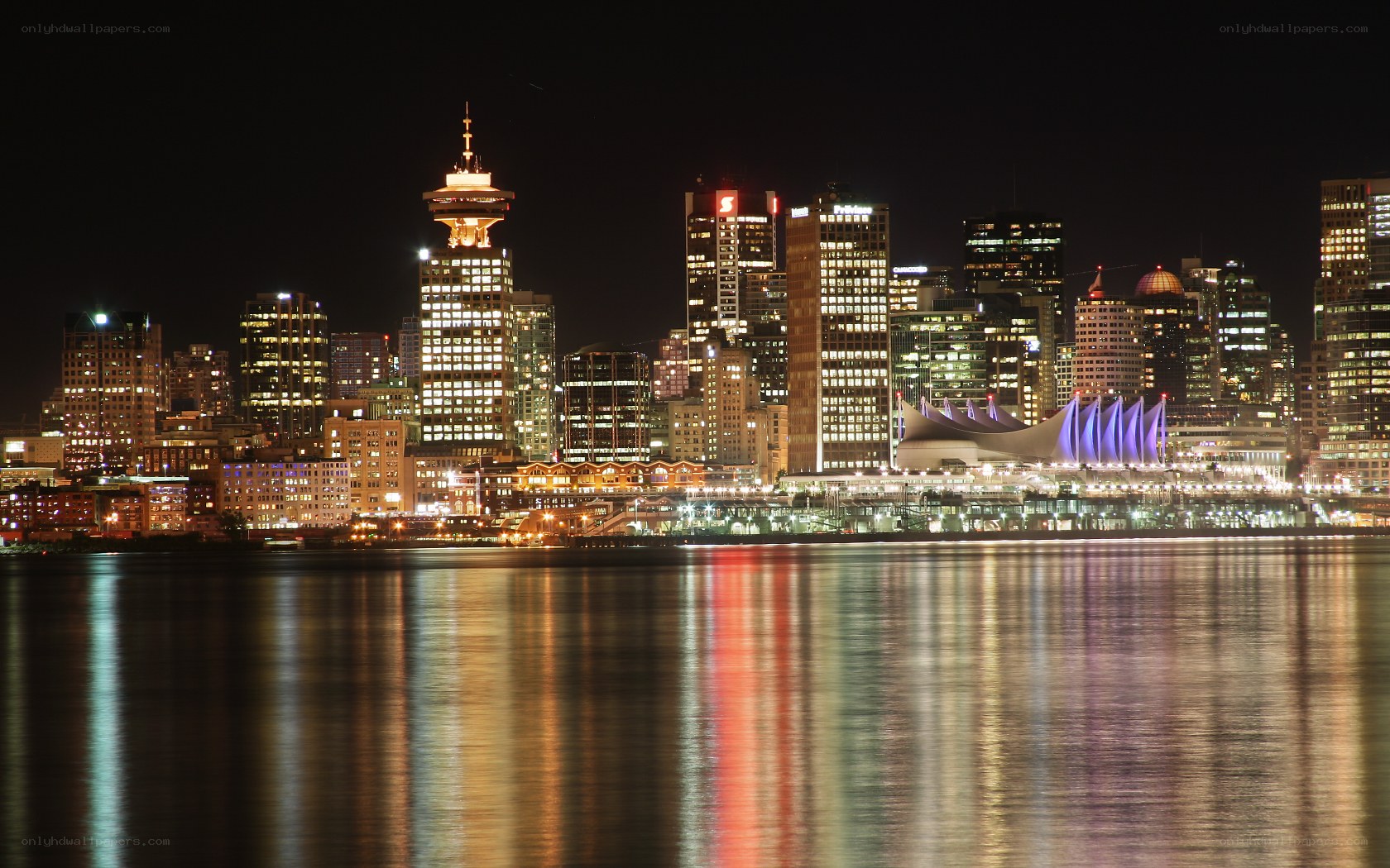 Vancouver skyline at night