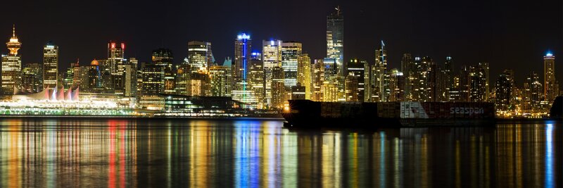 Vancouver skyline at night