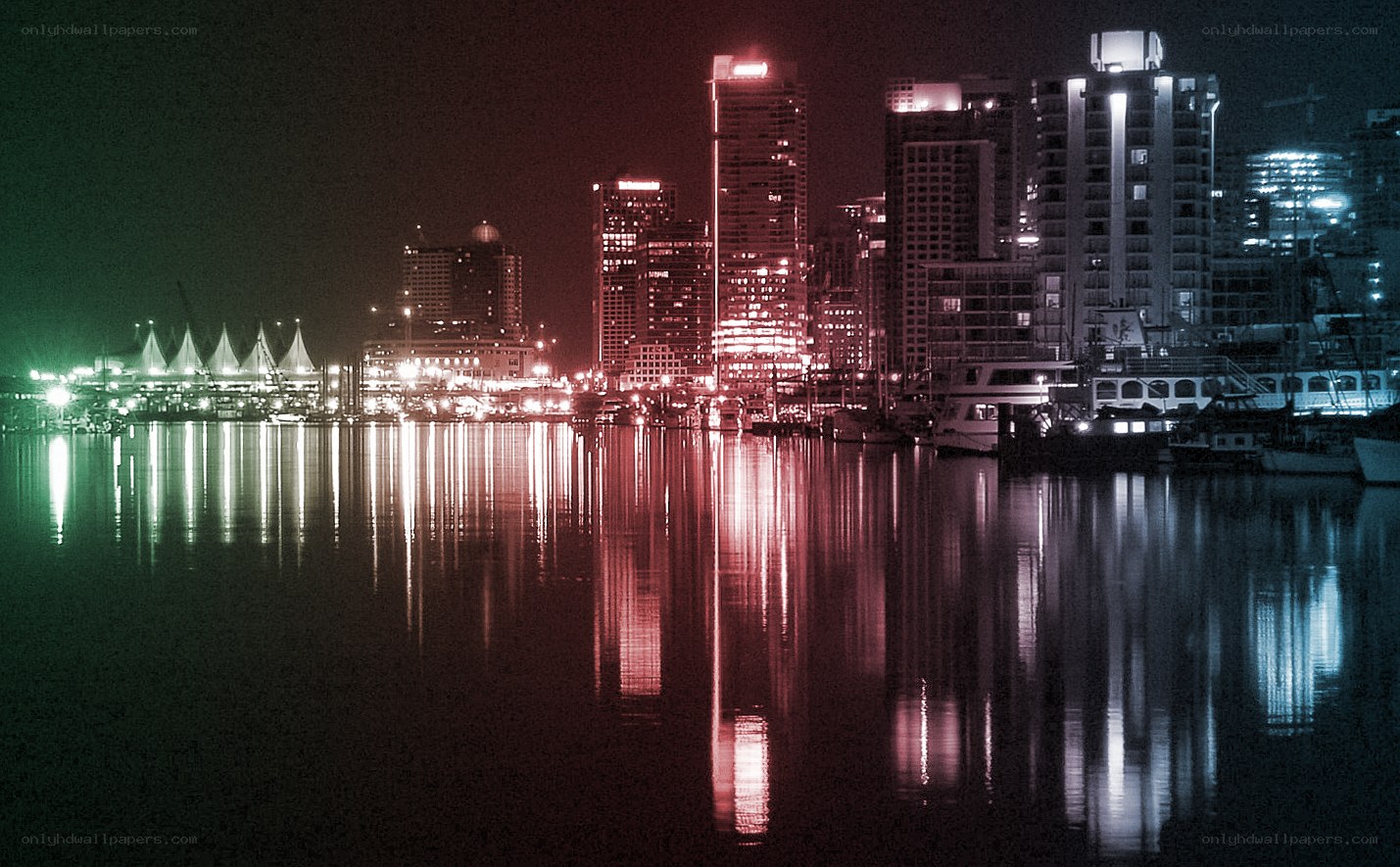 Vancouver skyline at night
