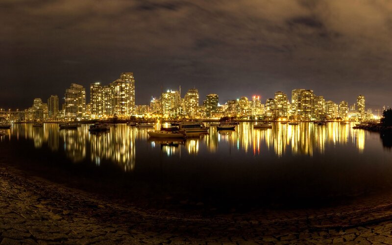 Vancouver skyline at night