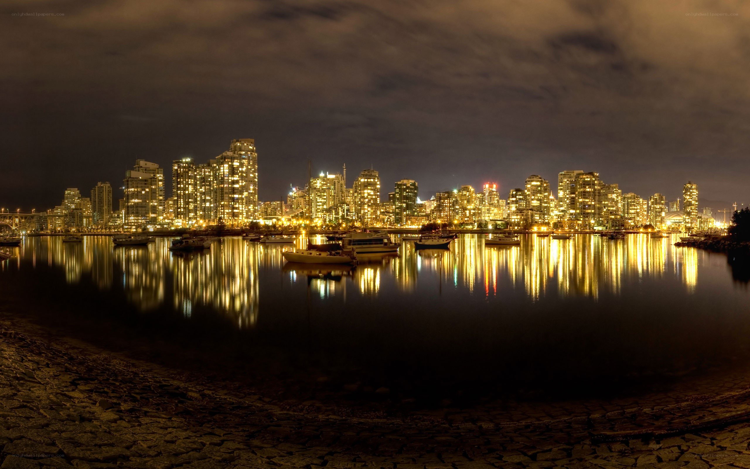 Vancouver skyline at night