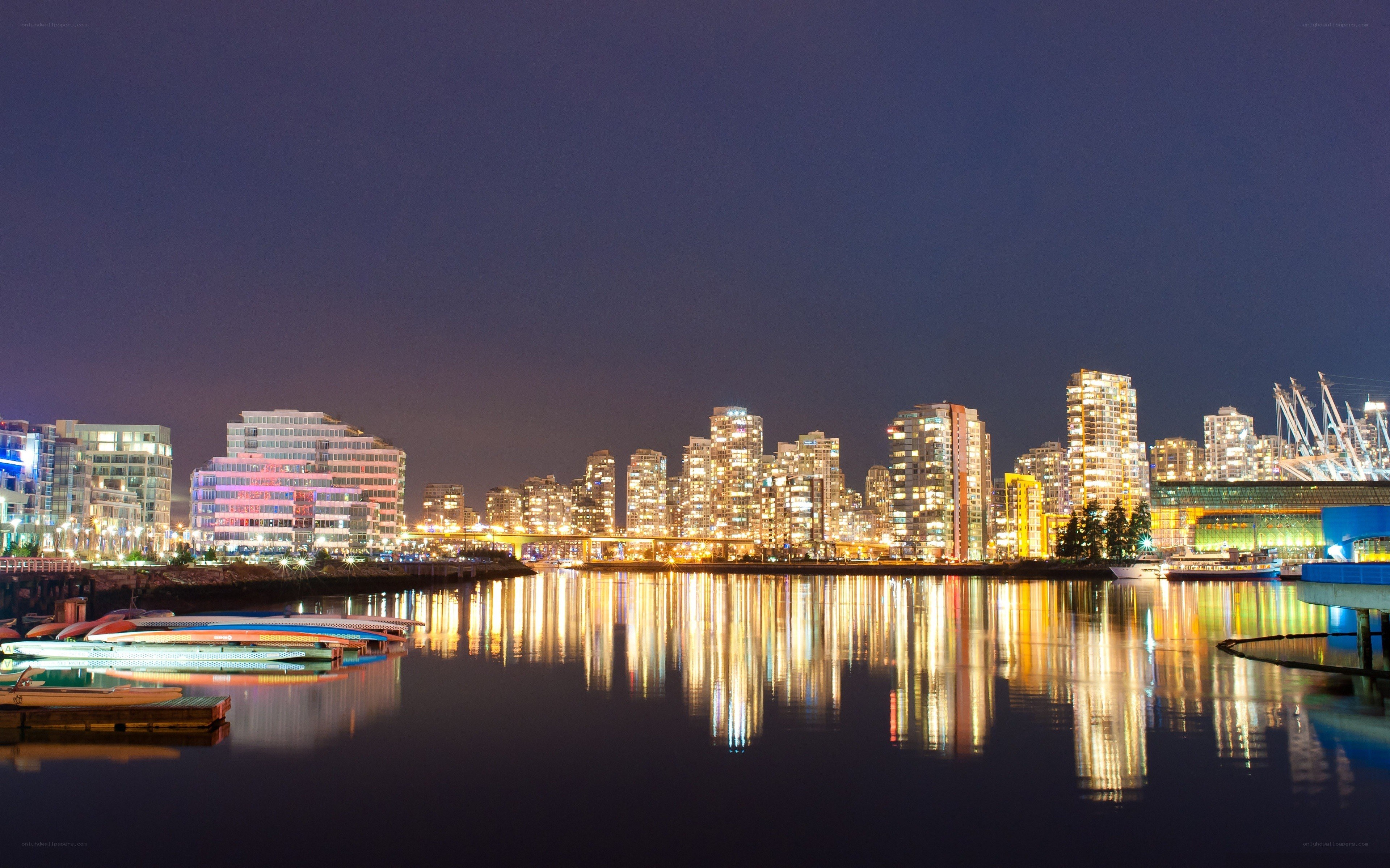 Vancouver skyline at night