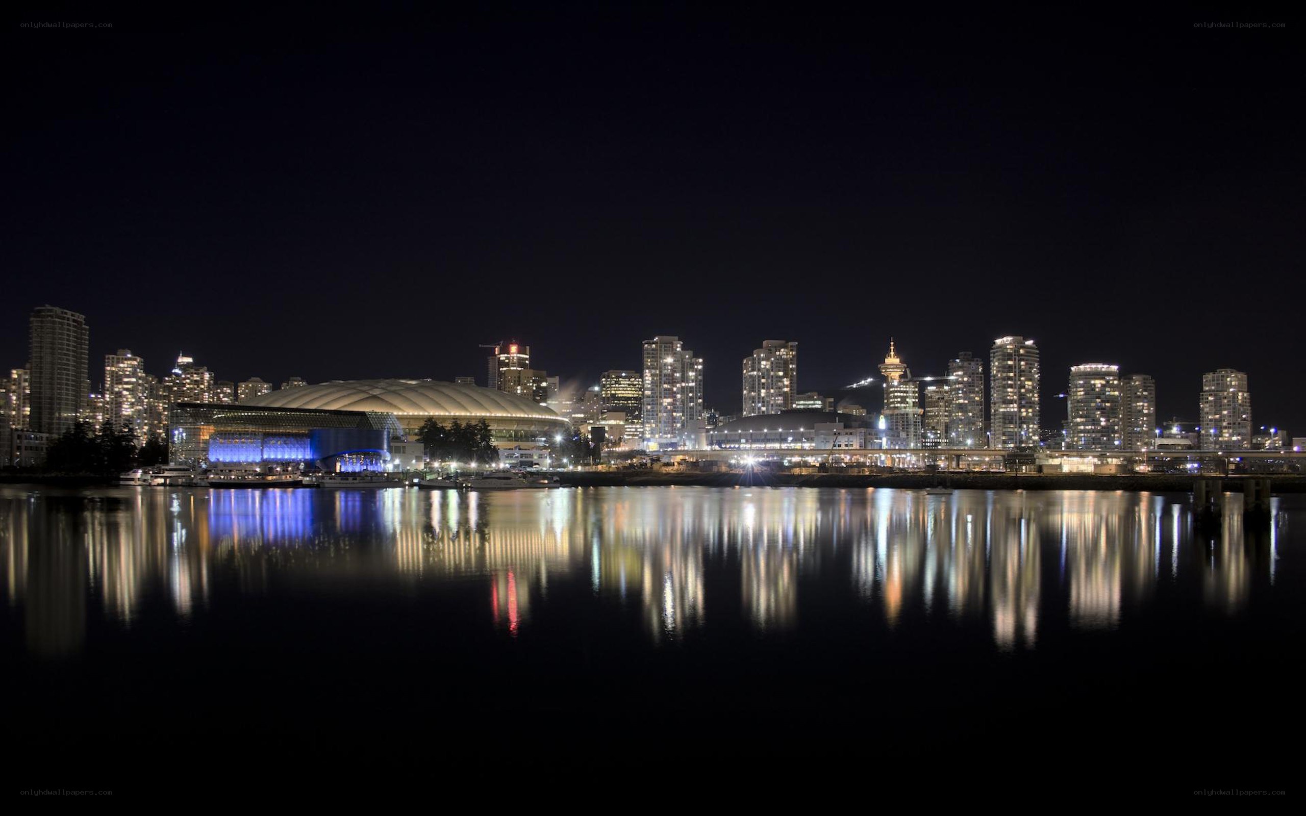 Vancouver skyline at night